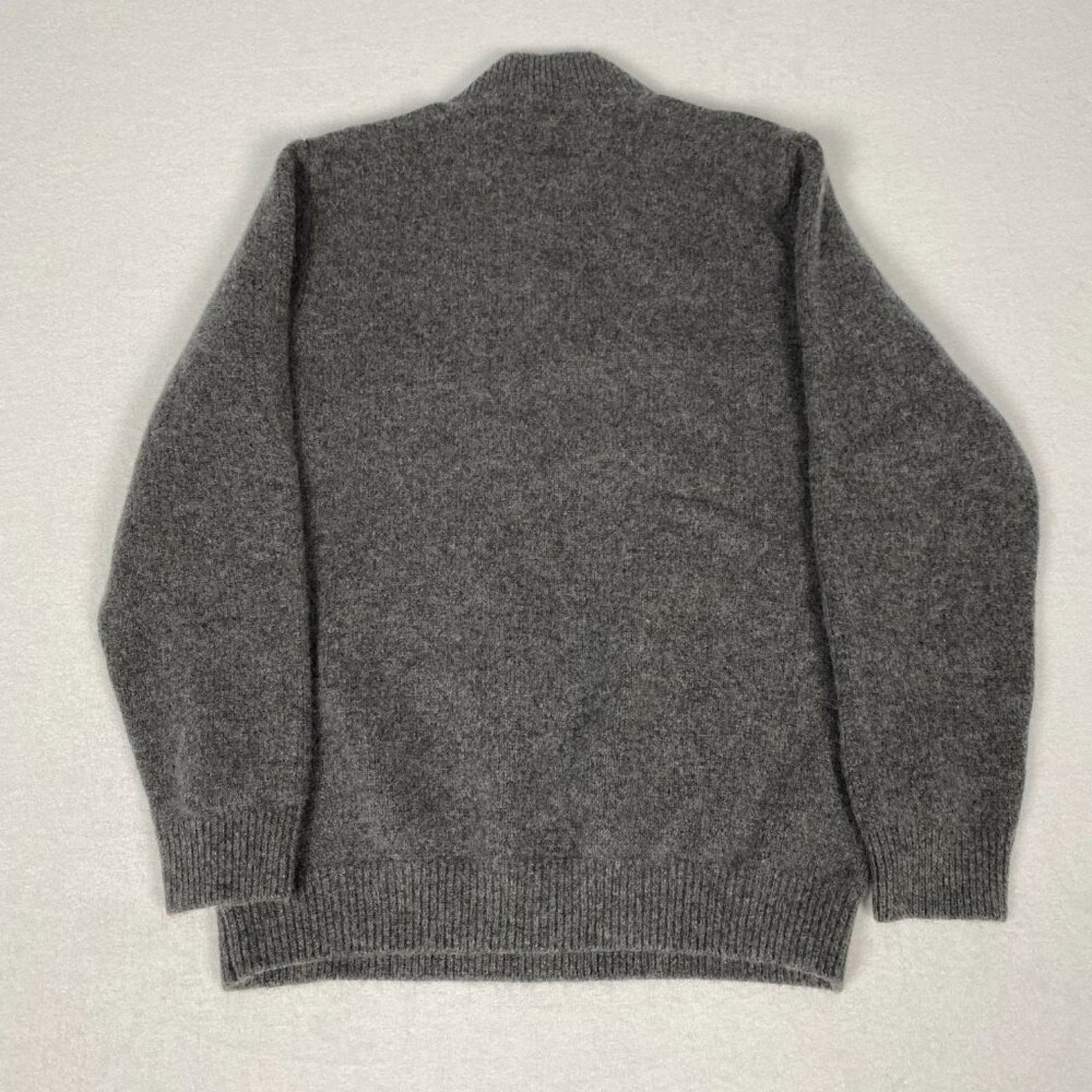 Flag & Anthem Wool Grey 1/4 Zip Textured Knit Pullover Sweater