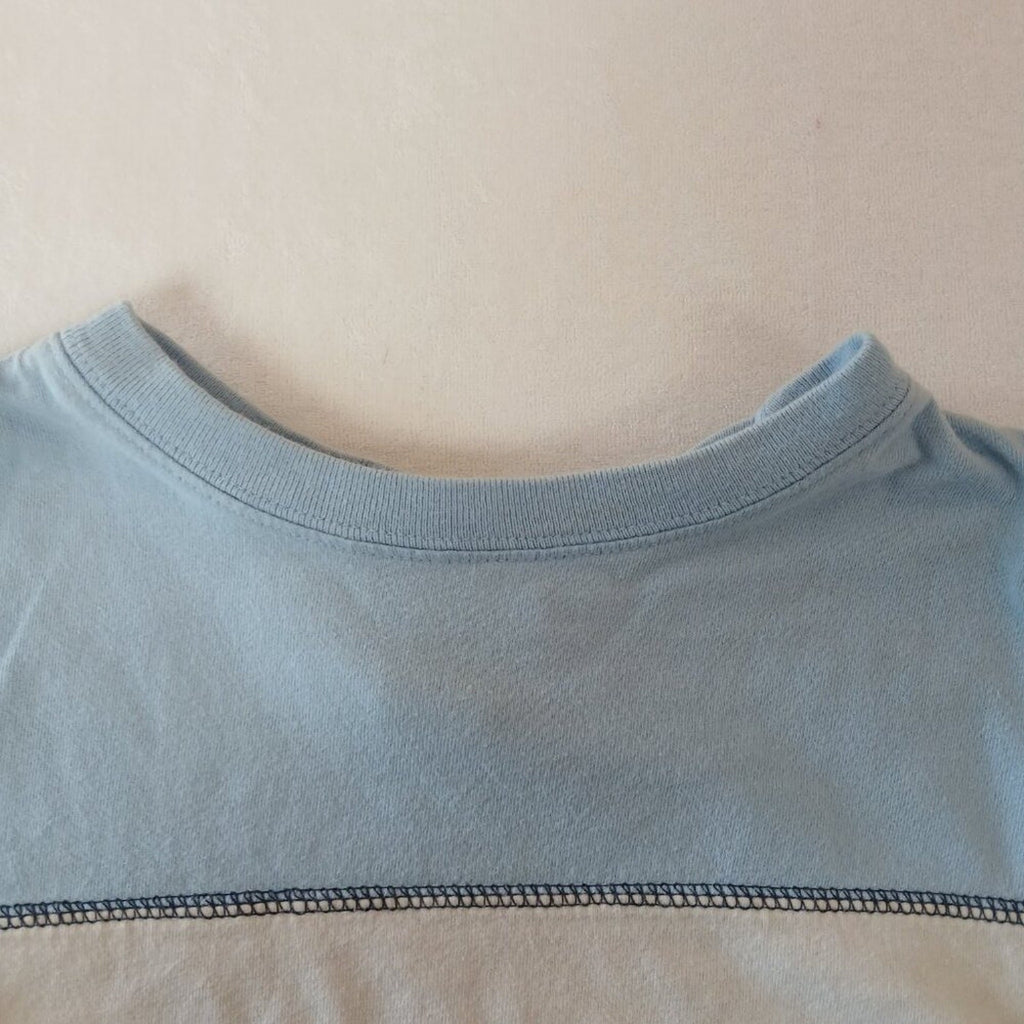 Tommy Hilfiger Blue Color Block Cotton Tee