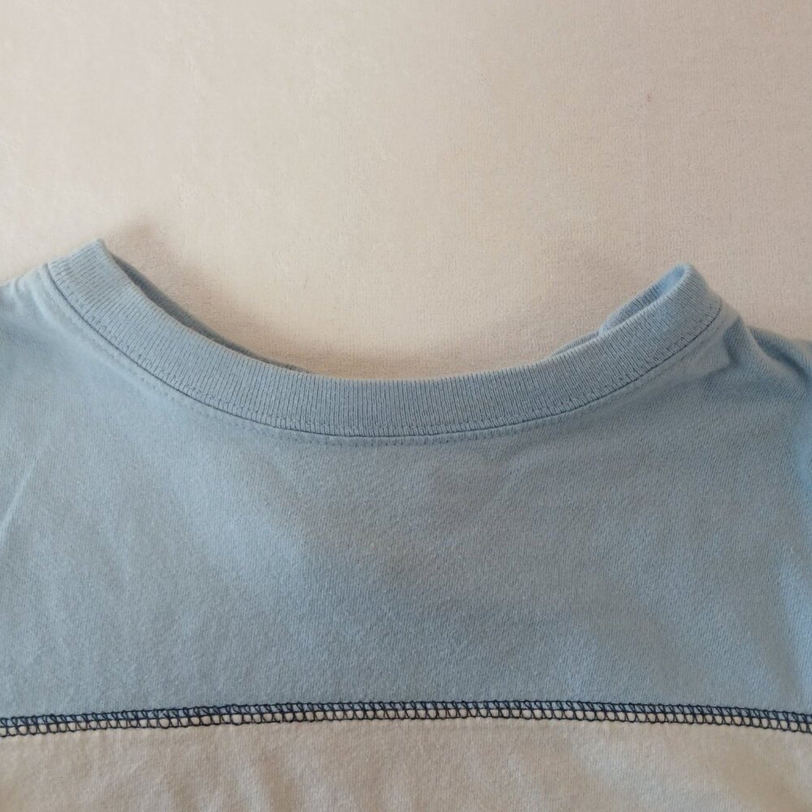Tommy Hilfiger Blue Color Block Cotton Tee