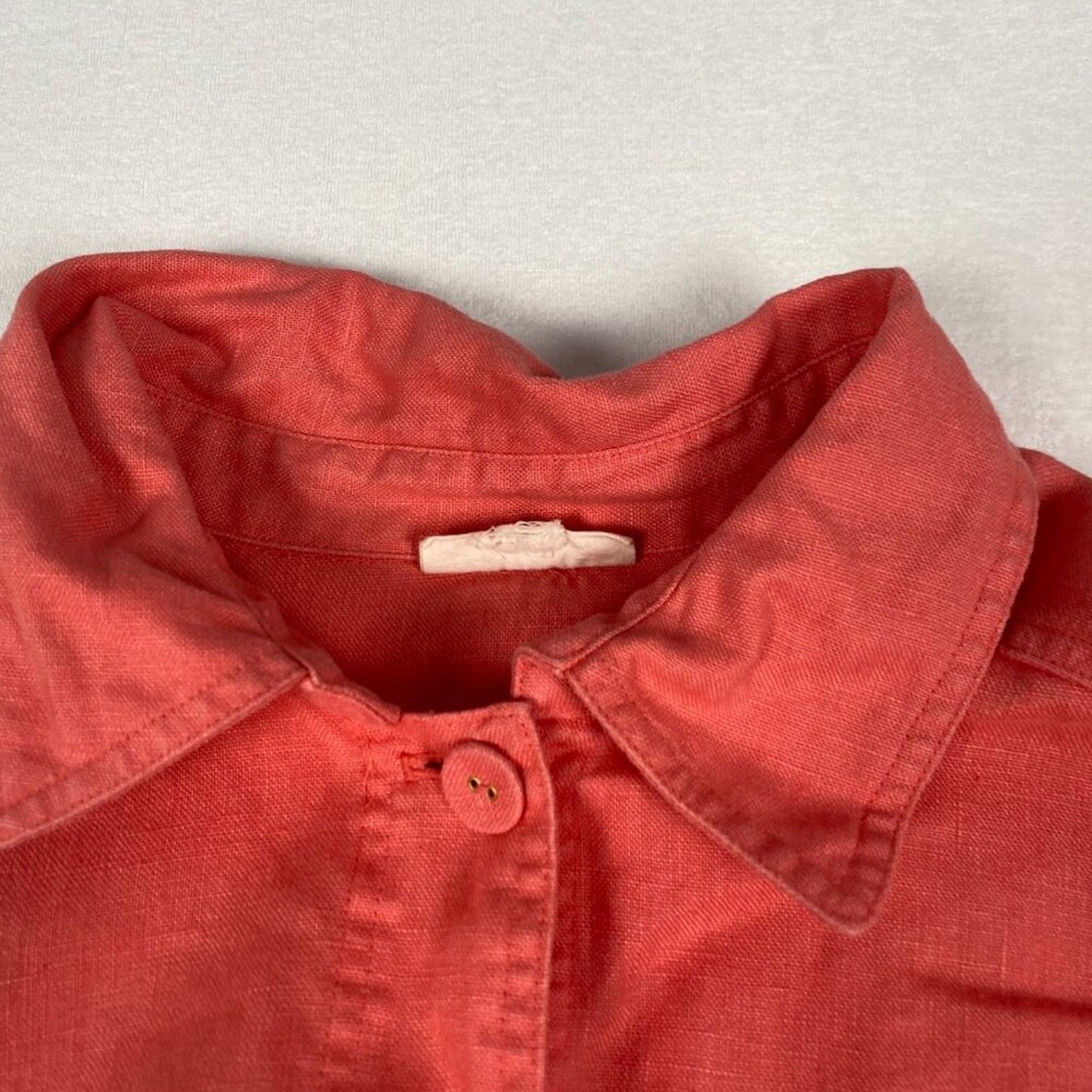Charter Club Linen Luxury Light Red Button Up Jacket