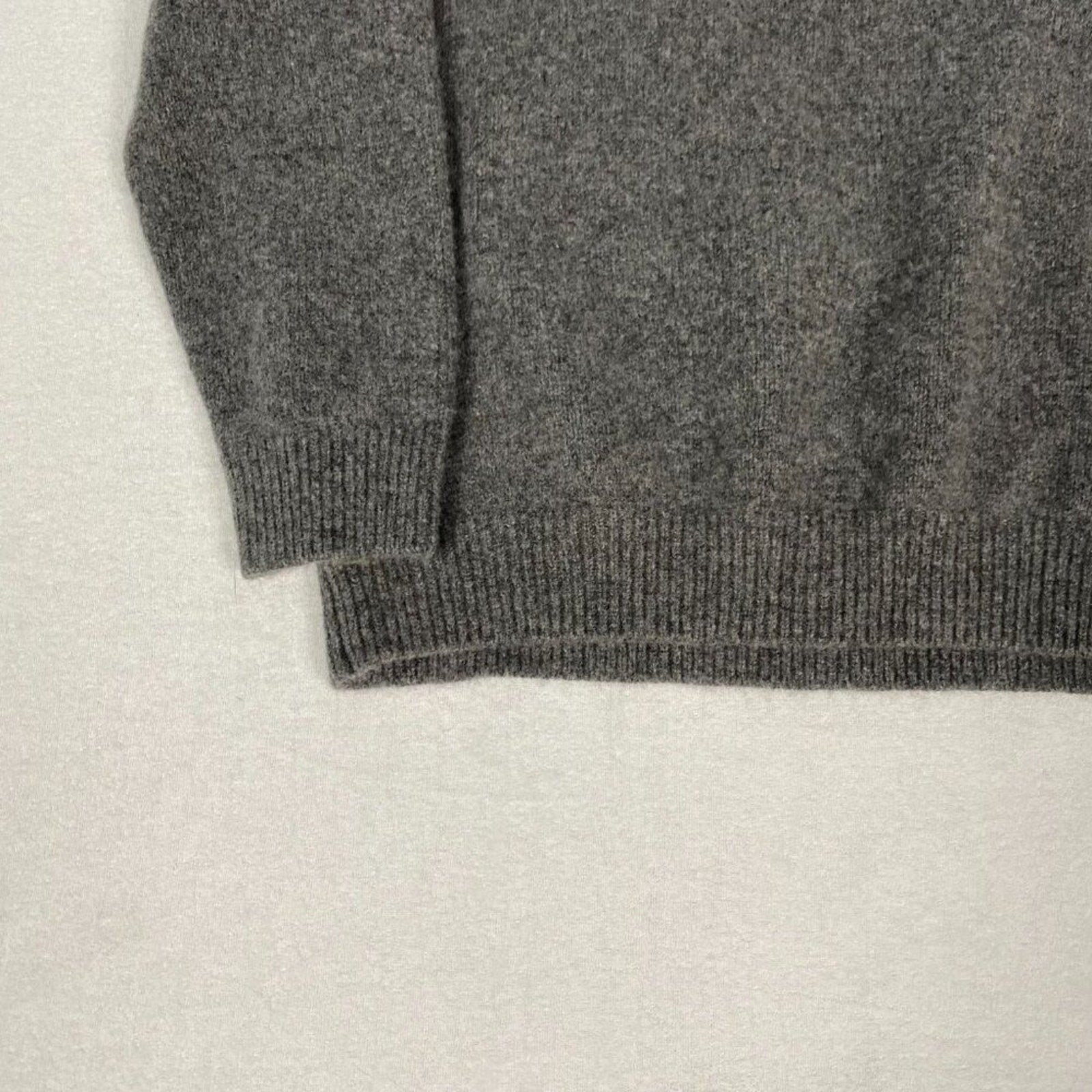 Flag & Anthem Wool Grey 1/4 Zip Textured Knit Pullover Sweater