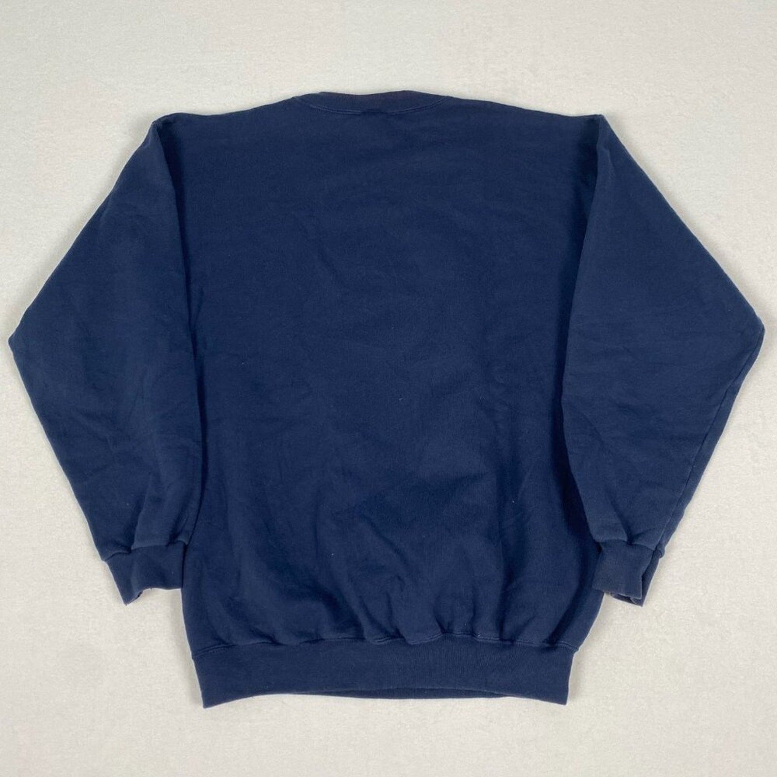 Deer Hunting American Tradition Buck Flag Graphic Navy Blue Crewneck Sweatshirt
