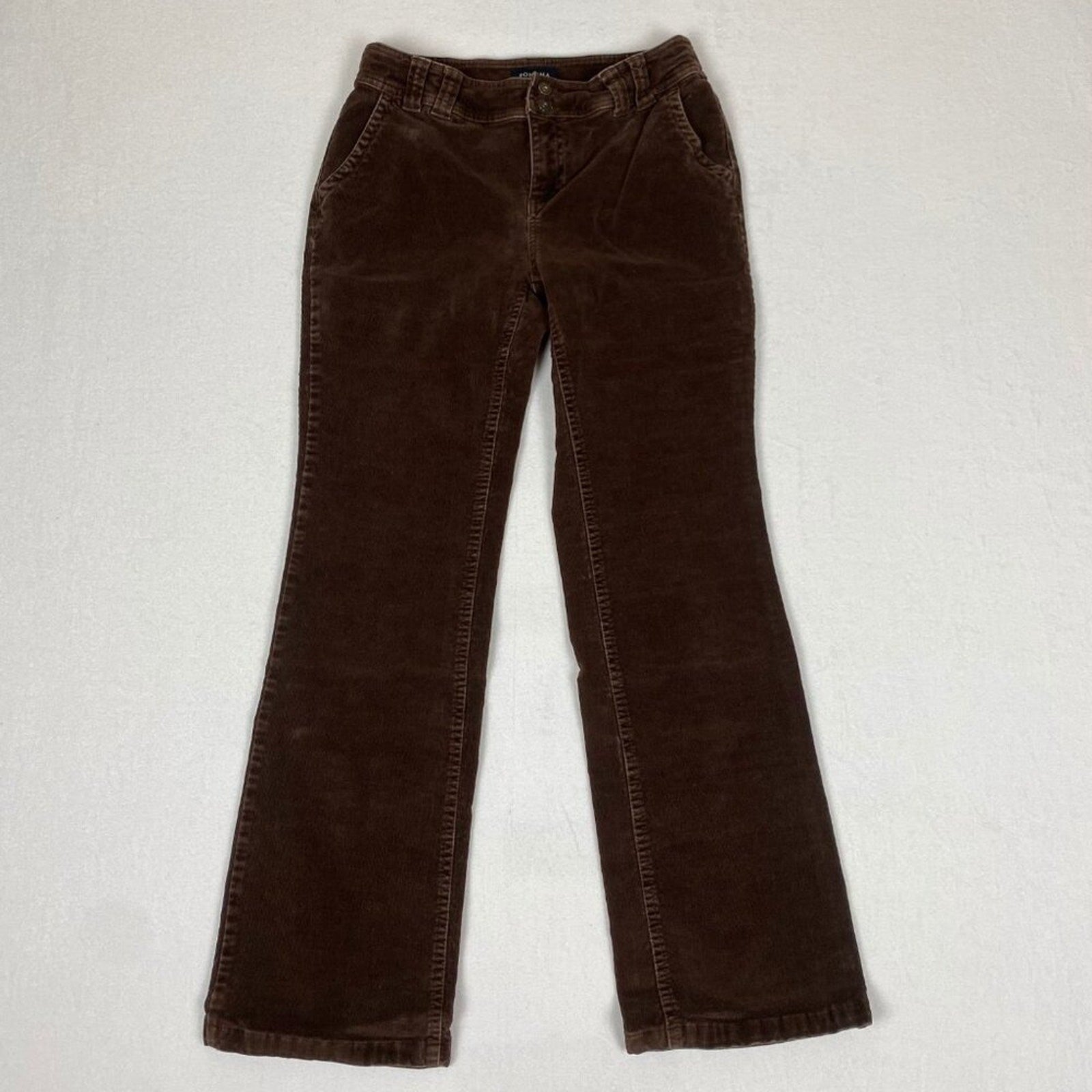 Vintage Y2K Brown Corduroy Flare Sonoma Pants Size 6