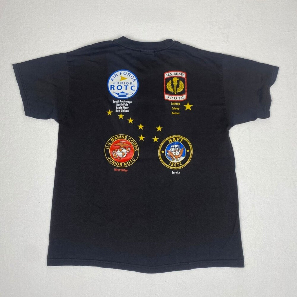 Alaska JROTC Drill Competition Army Navy Marine Air Force 2014 Black Tee Medium