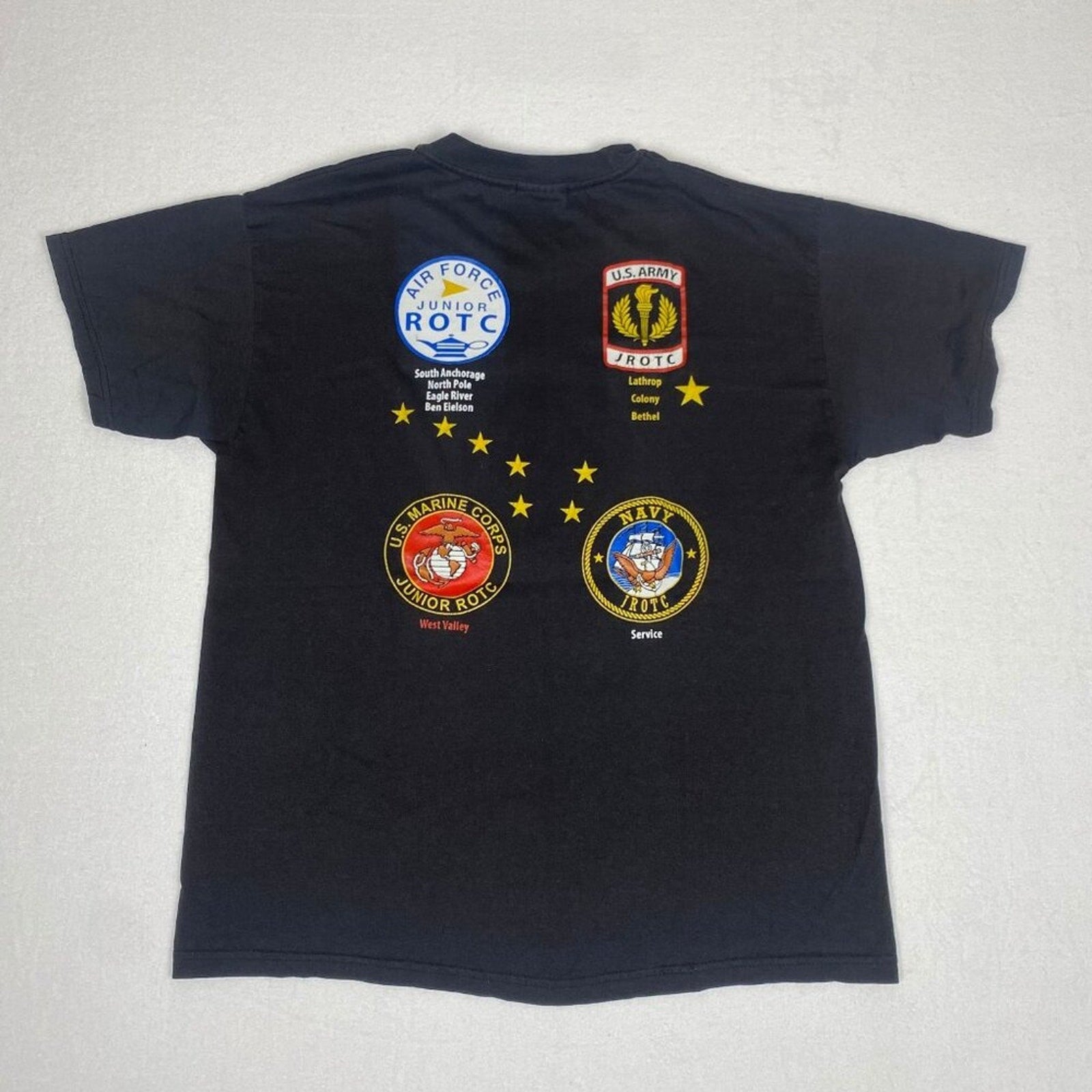 Alaska JROTC Drill Competition Army Navy Marine Air Force 2014 Black Tee Medium