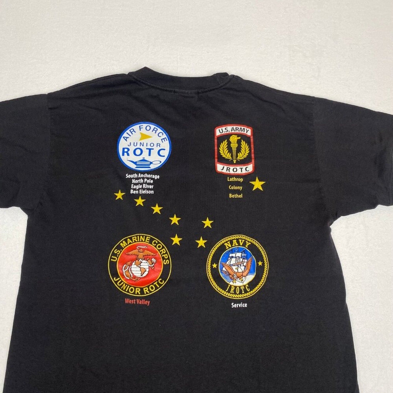 Alaska JROTC Drill Competition Army Navy Marine Air Force 2014 Black Tee Medium
