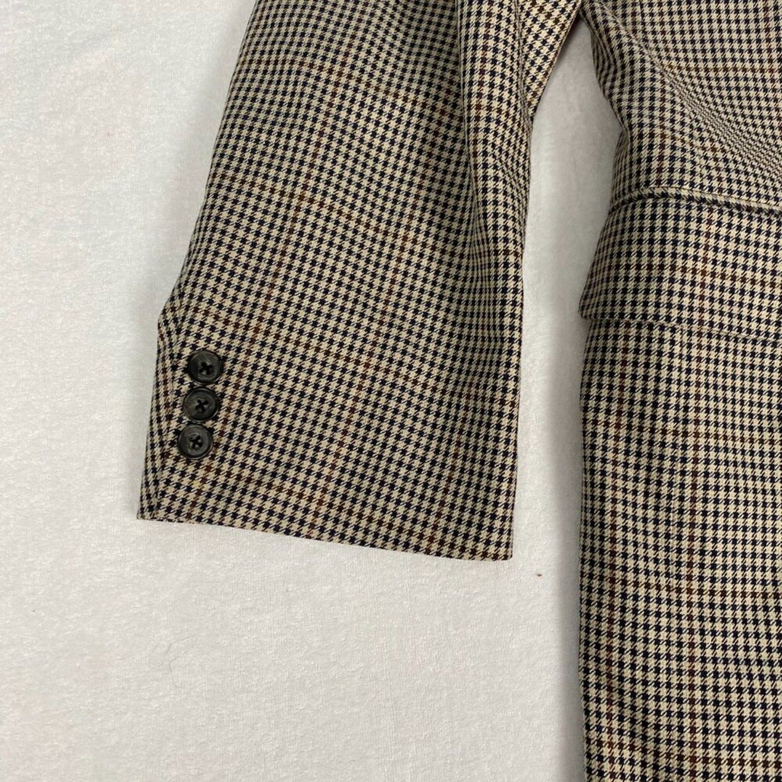 Vintage Made in USA Barneys New York Houndstooth Kilgour French Stanbury Blazer
