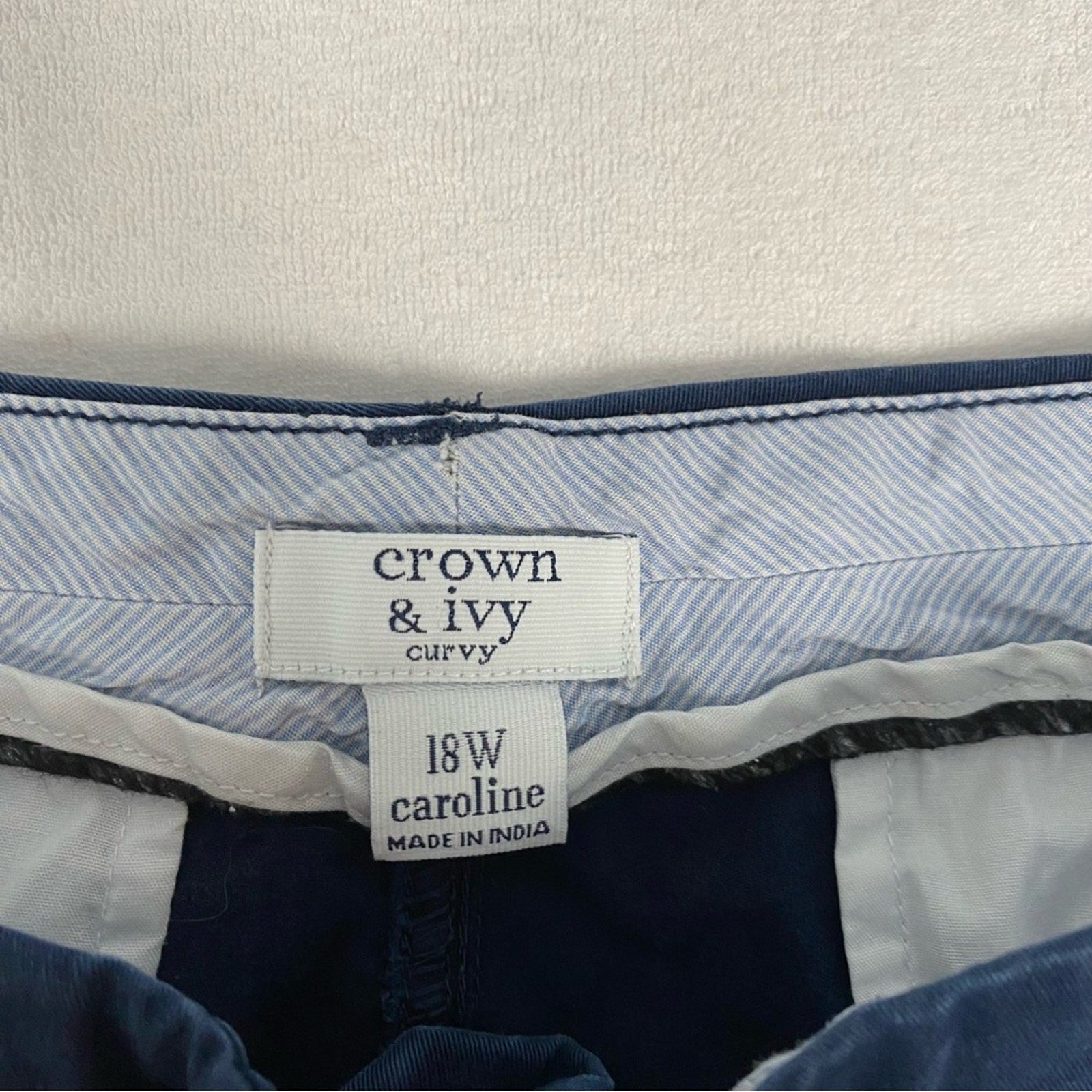 Crown & Ivy Curvy Caroline Cotton Navy Blue Shorts Size 18W