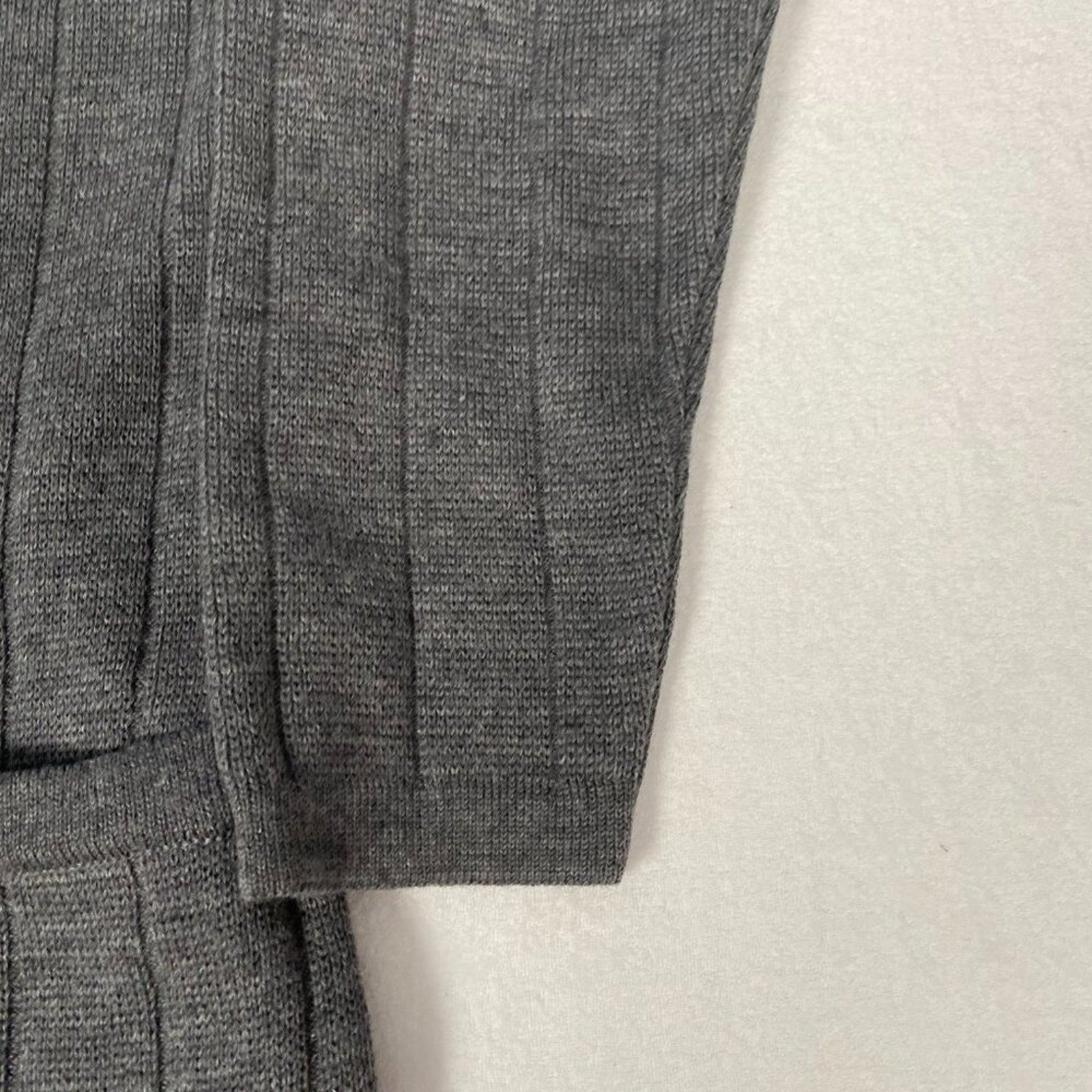 Vintage Brooks Brothers Wool Made in Italy Grey Knit Cardigan Jacket Coat XL