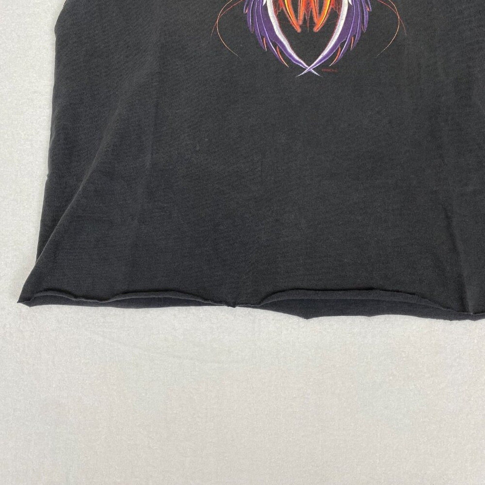 Vintage Harley Davidson Made in USA Purple Wing Cropped Sleeveless Minnesota Tee