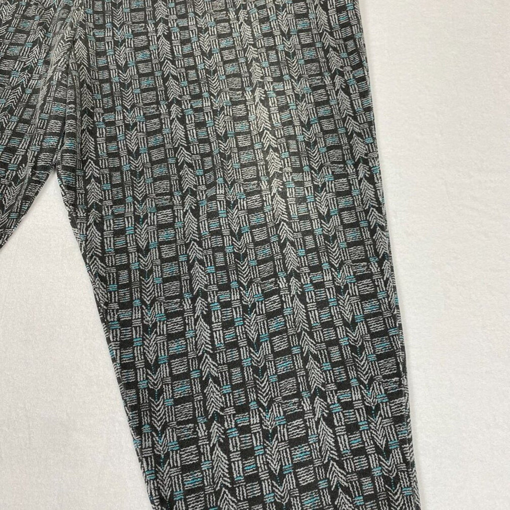 Vintage 80s Ruba Baggy Workout Elastic Waist Blue Geometric Allover Pants