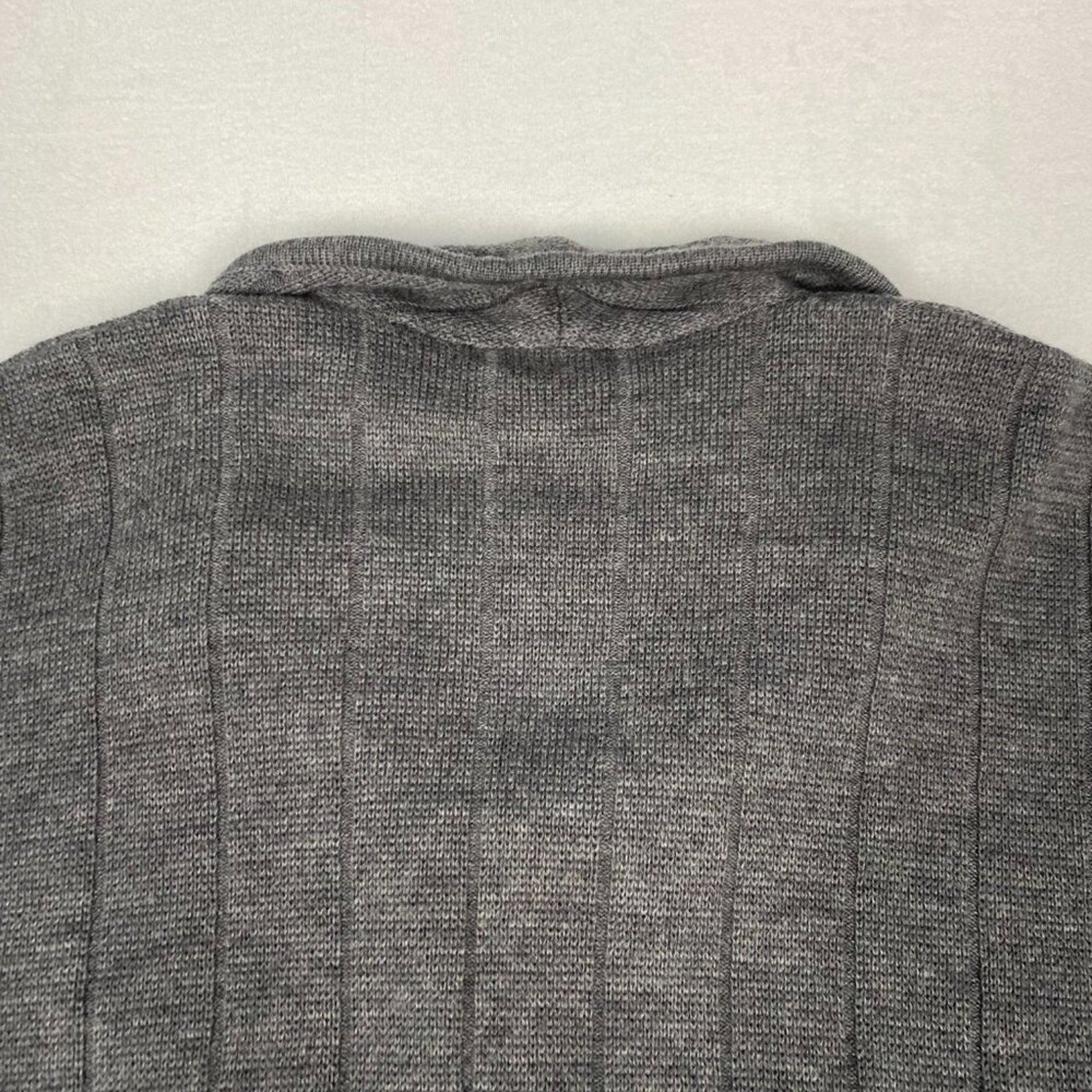 Vintage Brooks Brothers Wool Made in Italy Grey Knit Cardigan Jacket Coat XL