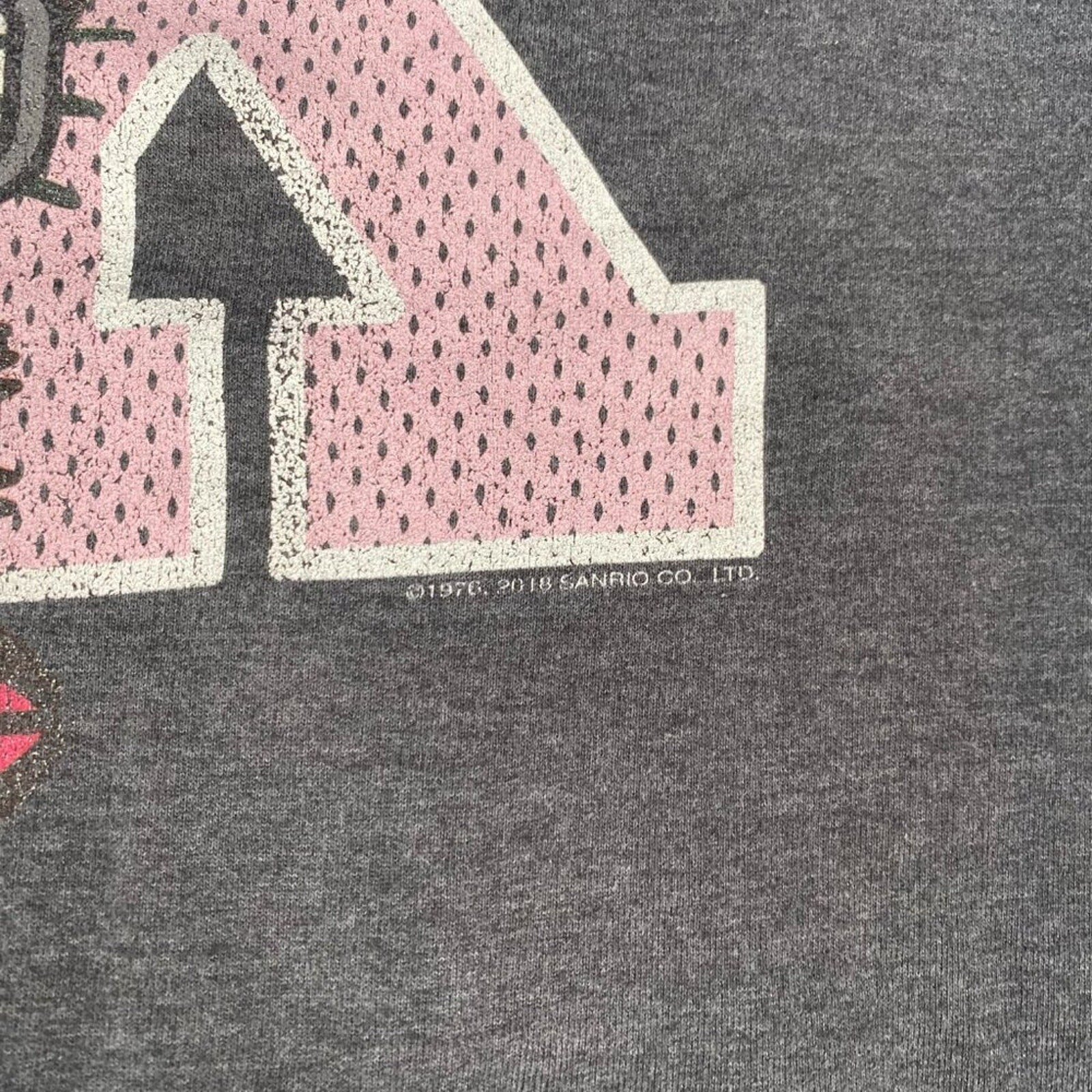 Hello Kitty Sanrio Football Pink Graphic Grey Hoodie Sweatshirt