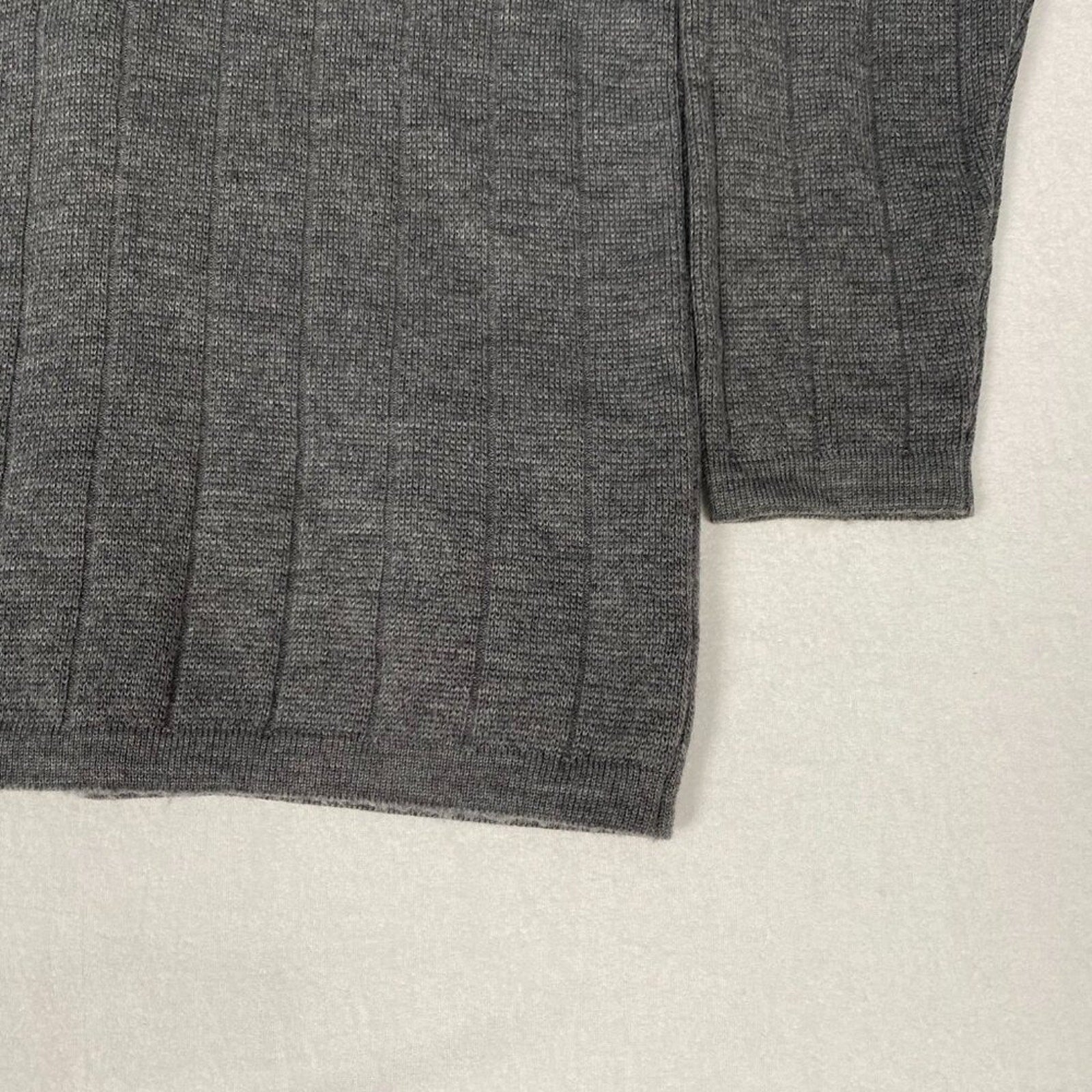 Vintage Brooks Brothers Wool Made in Italy Grey Knit Cardigan Jacket Coat XL