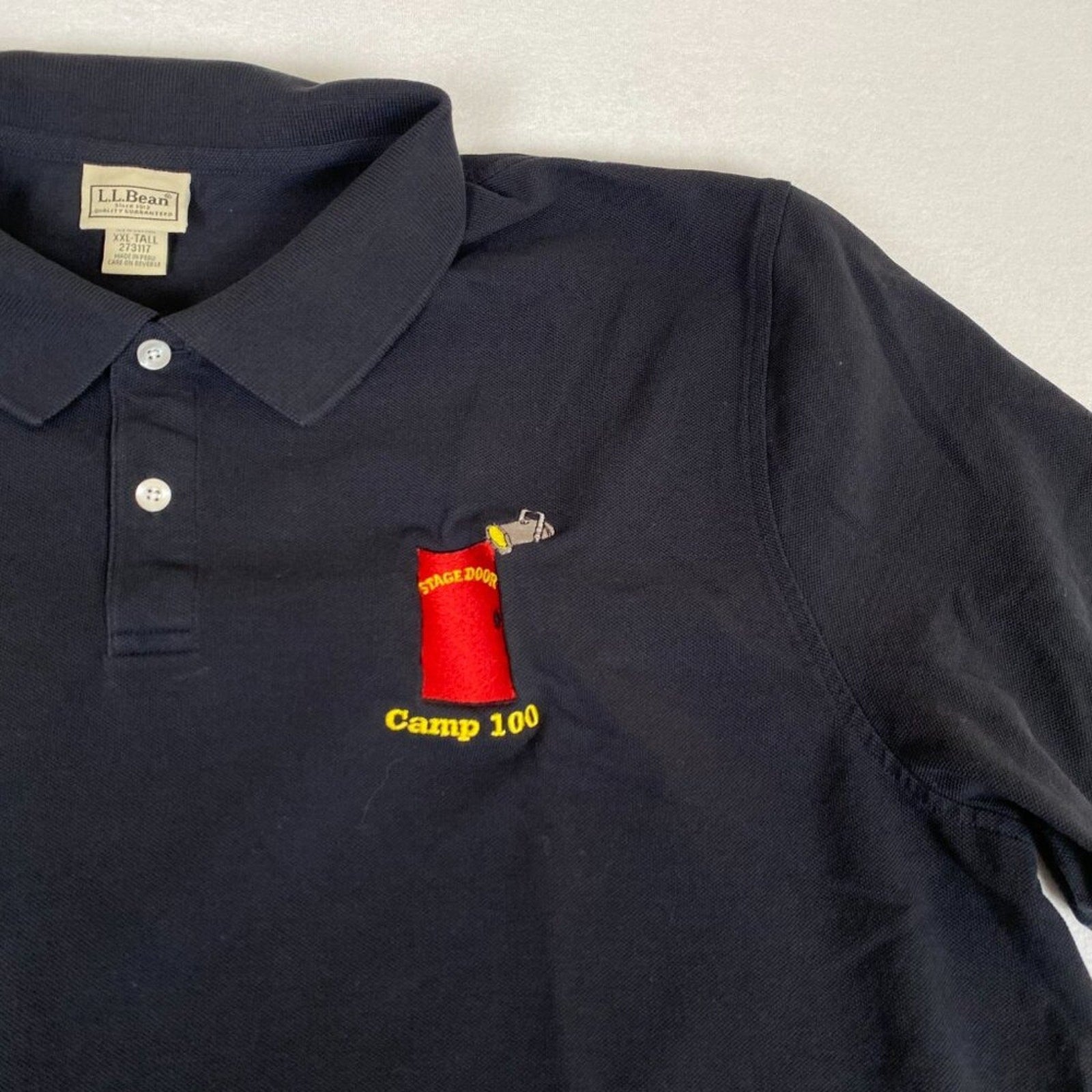 Stage Door Musical Theater Camp 100 LL Bean Black Polo Shirt Size XXL Tall