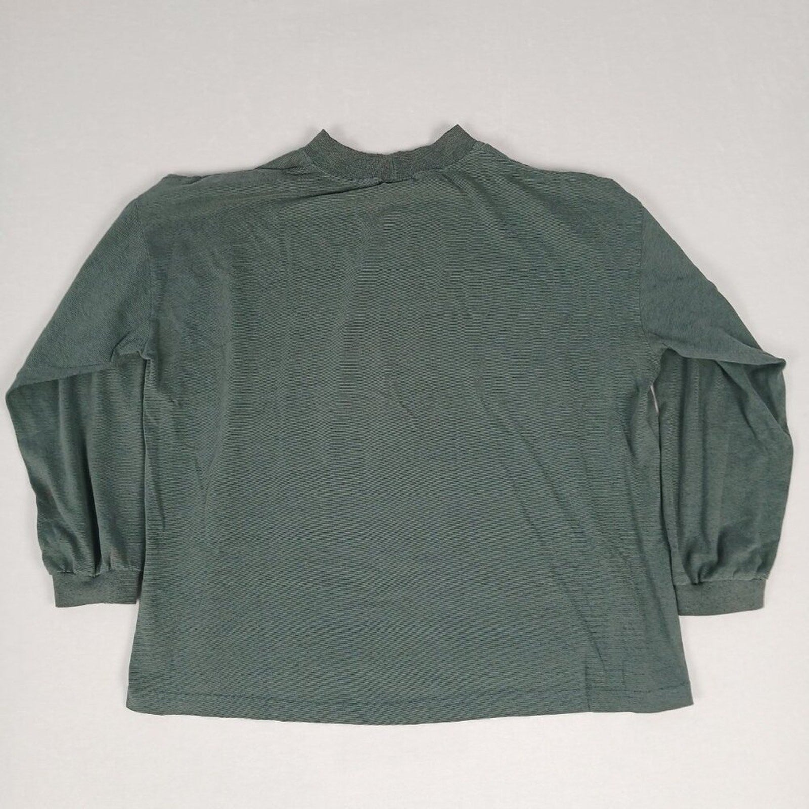 Vintage 80s Made in USA Key Elements Green Long Sleeve Turtleneck Shirt Size XL