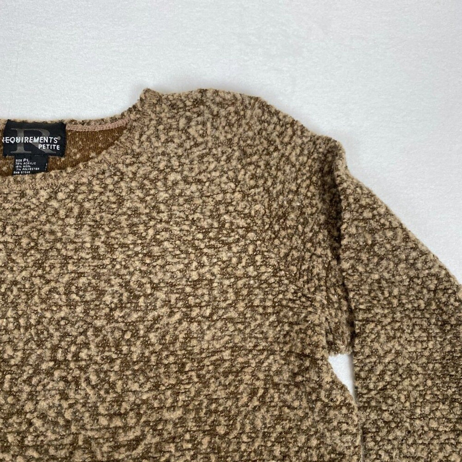 Vintage Y2k Requirements Brown Fuzzy Fairy Grunge Petite Large Sweater