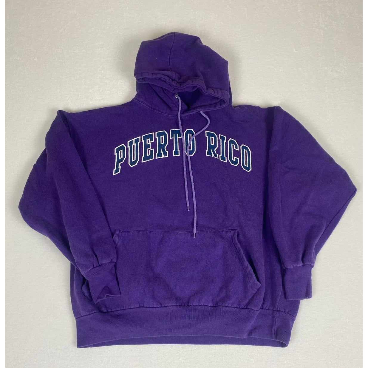 Vintage Y2K Puerto Rico Spellout Purple Hoodie Sweatshirt XL