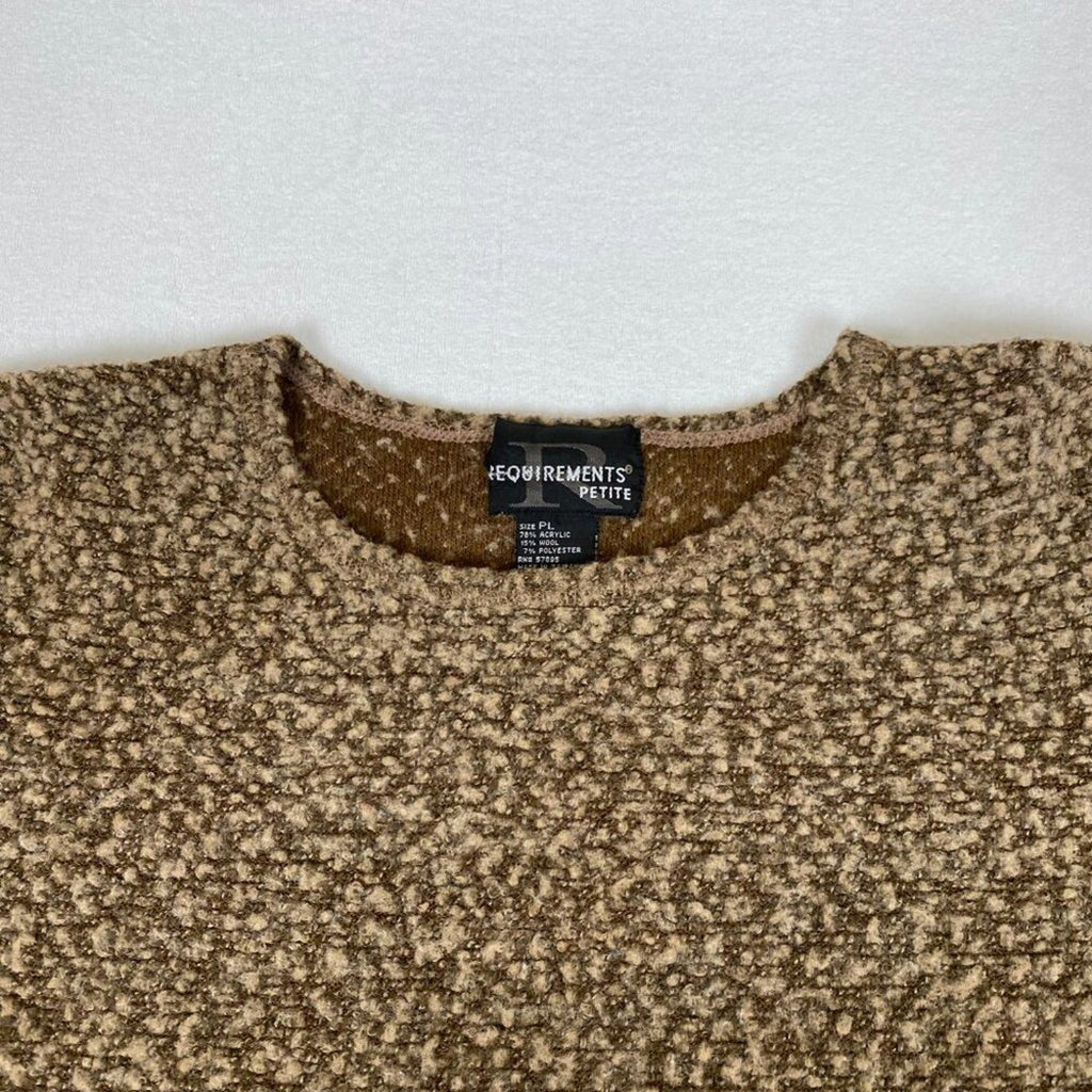 Vintage Y2k Requirements Brown Fuzzy Fairy Grunge Petite Large Sweater