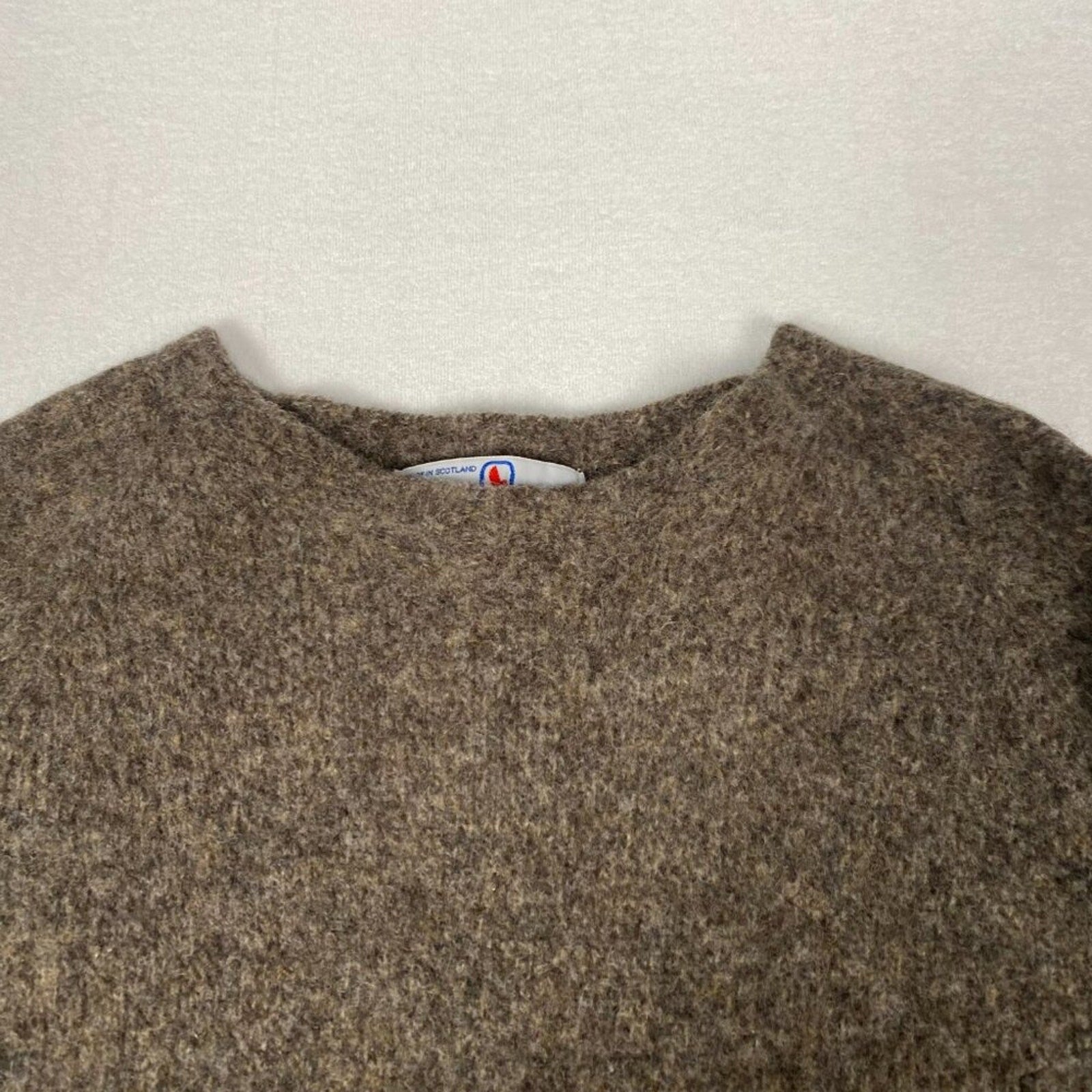 Vintage Made in Scotland John Tulloch Pure Wool Brown Long Knit Sweater