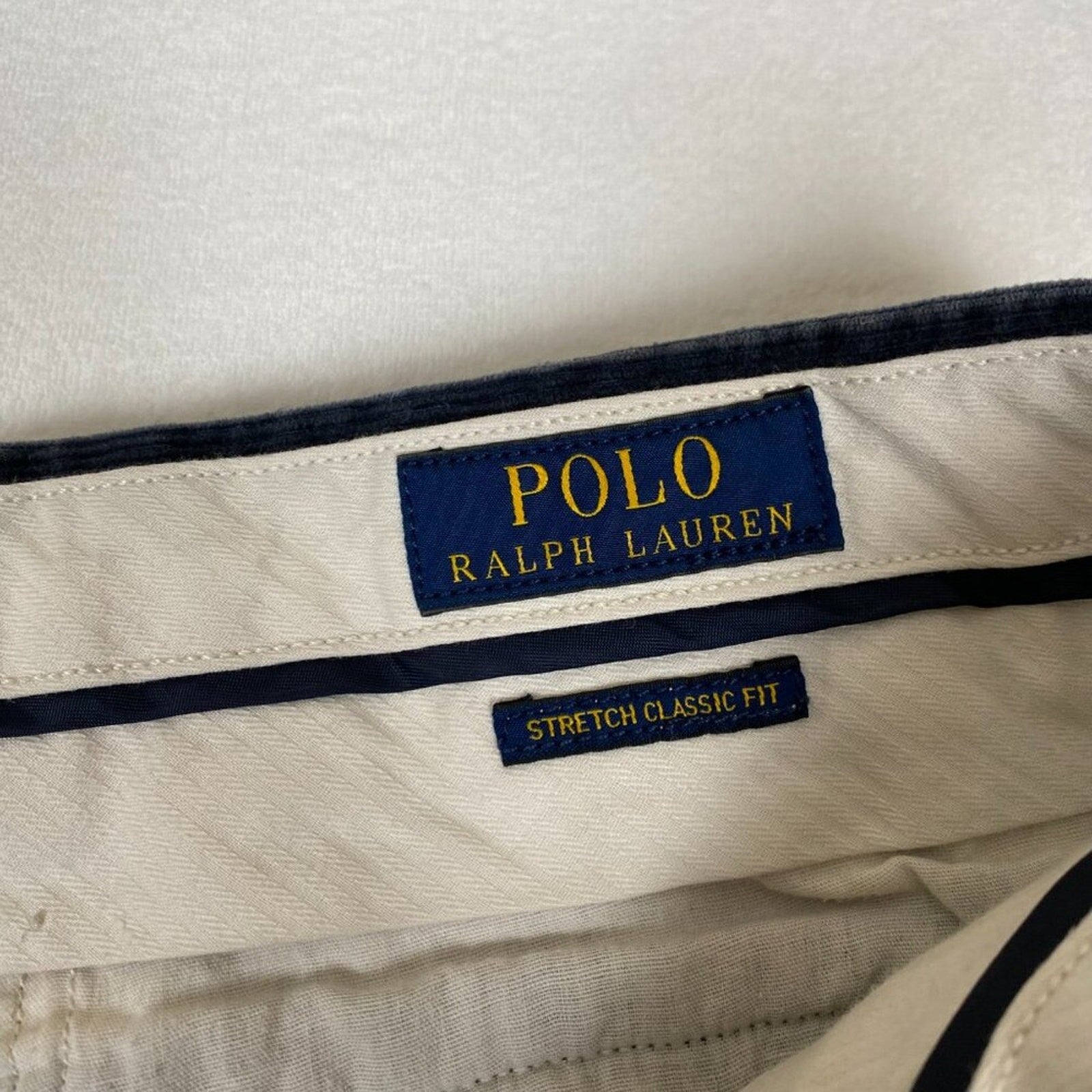 Polo Ralph Lauren Corduroy Stretch Classic Fit Faded Navy Blue Pants 33x29