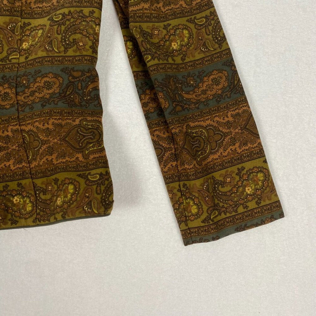 Vintage Koret Paisley Brown Burnt Orange Button Up Jacket Coat