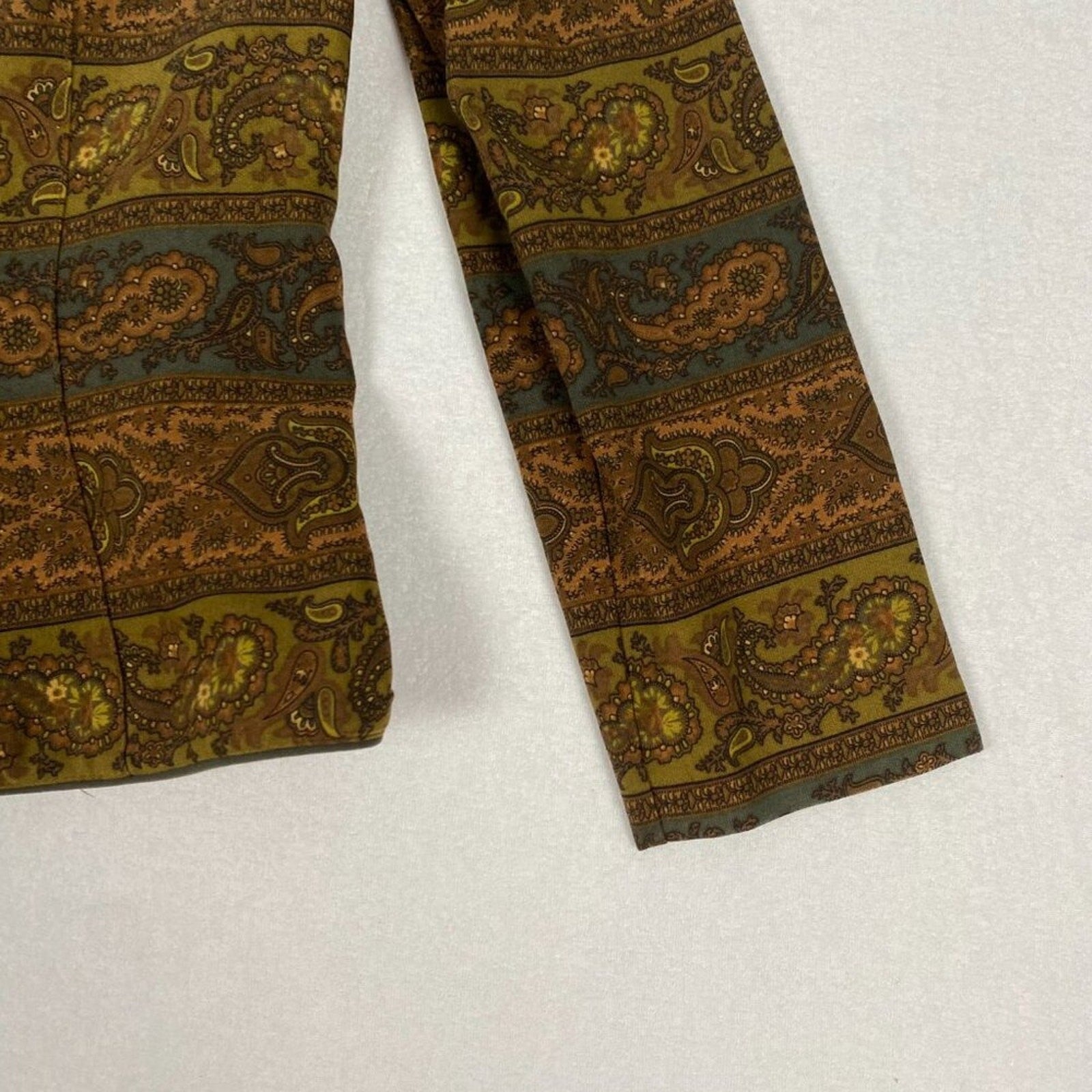 Vintage Koret Paisley Brown Burnt Orange Button Up Jacket Coat