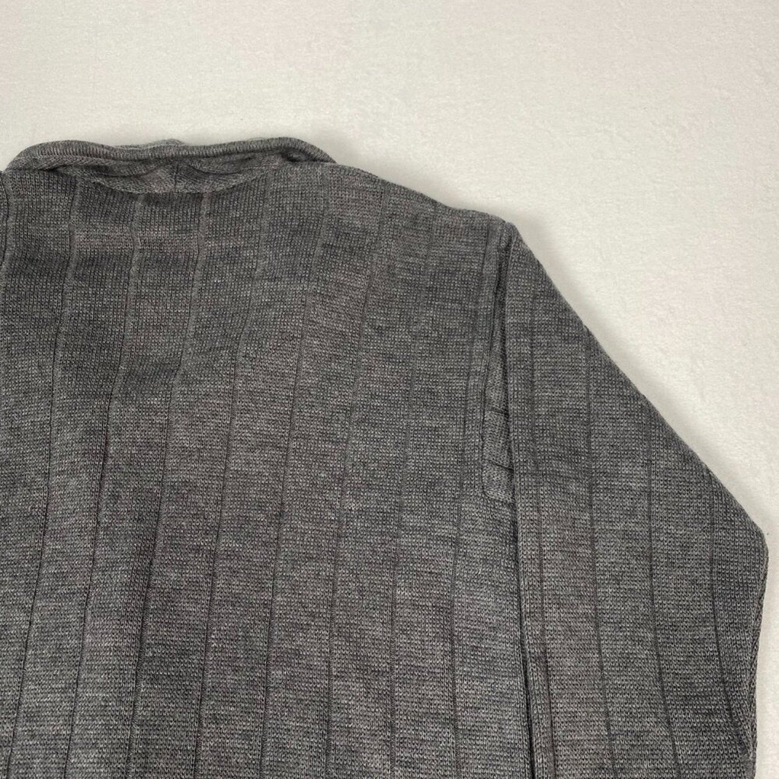 Vintage Brooks Brothers Wool Made in Italy Grey Knit Cardigan Jacket Coat XL