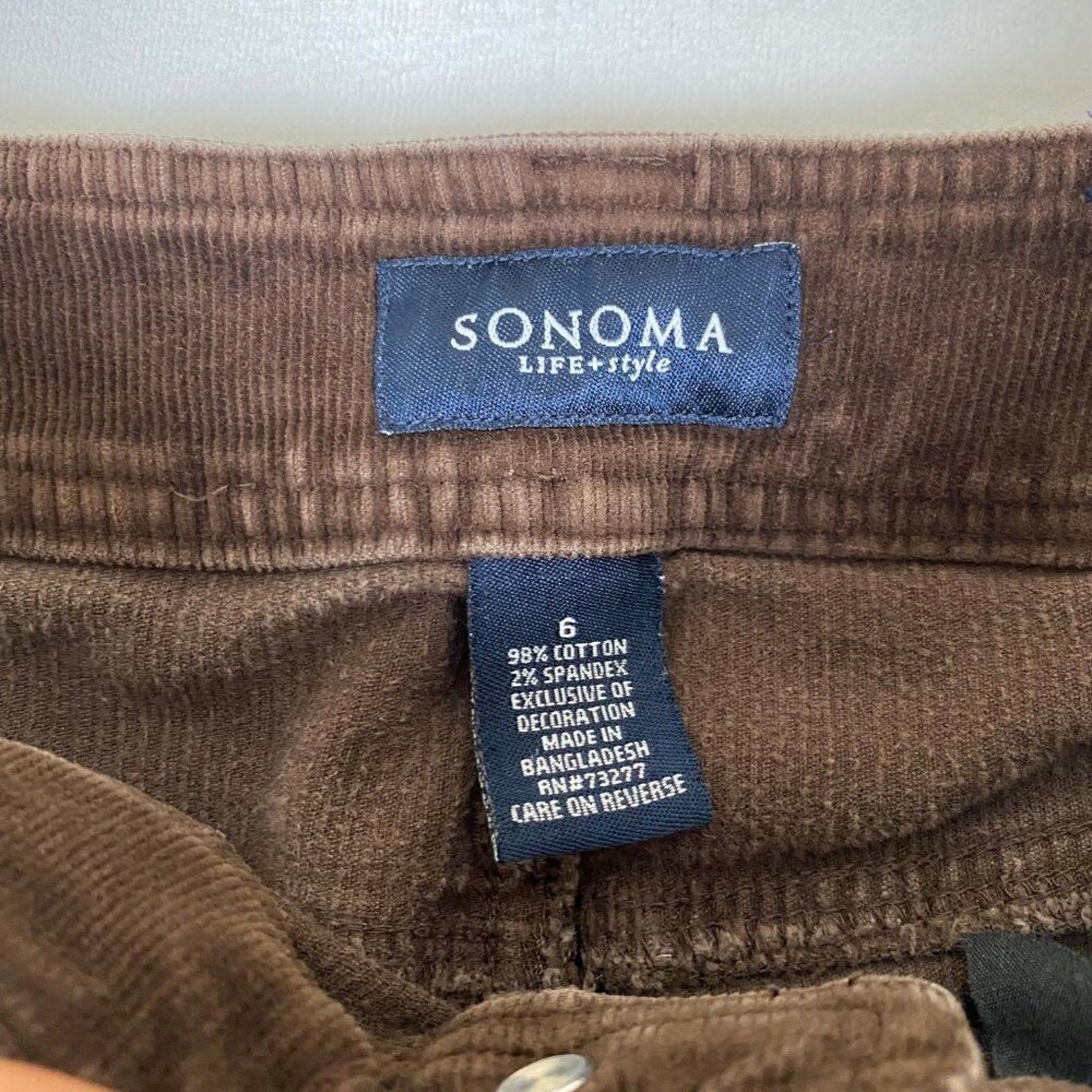Vintage Y2K Brown Corduroy Flare Sonoma Pants Size 6