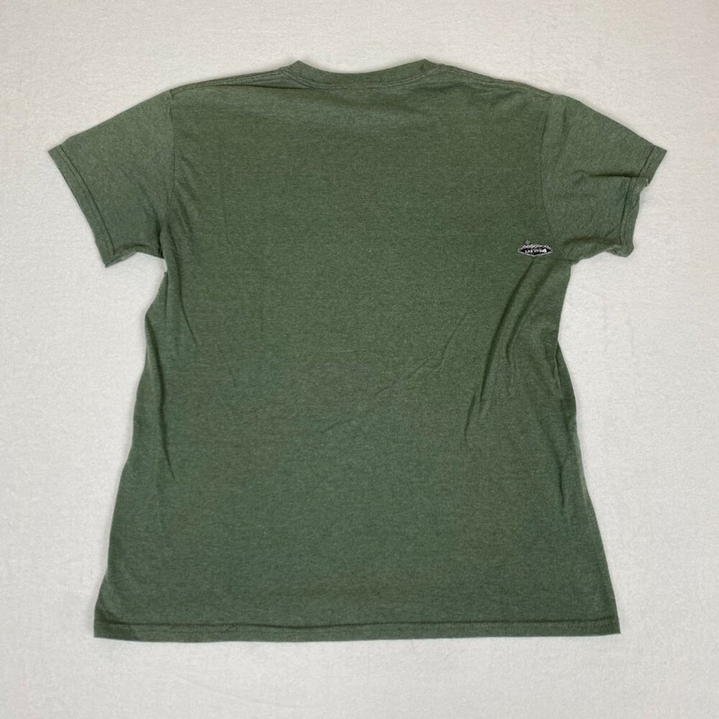 Las Vegas Nevada Spellout USA Flag Graphic Green Women's Tee Size Medium