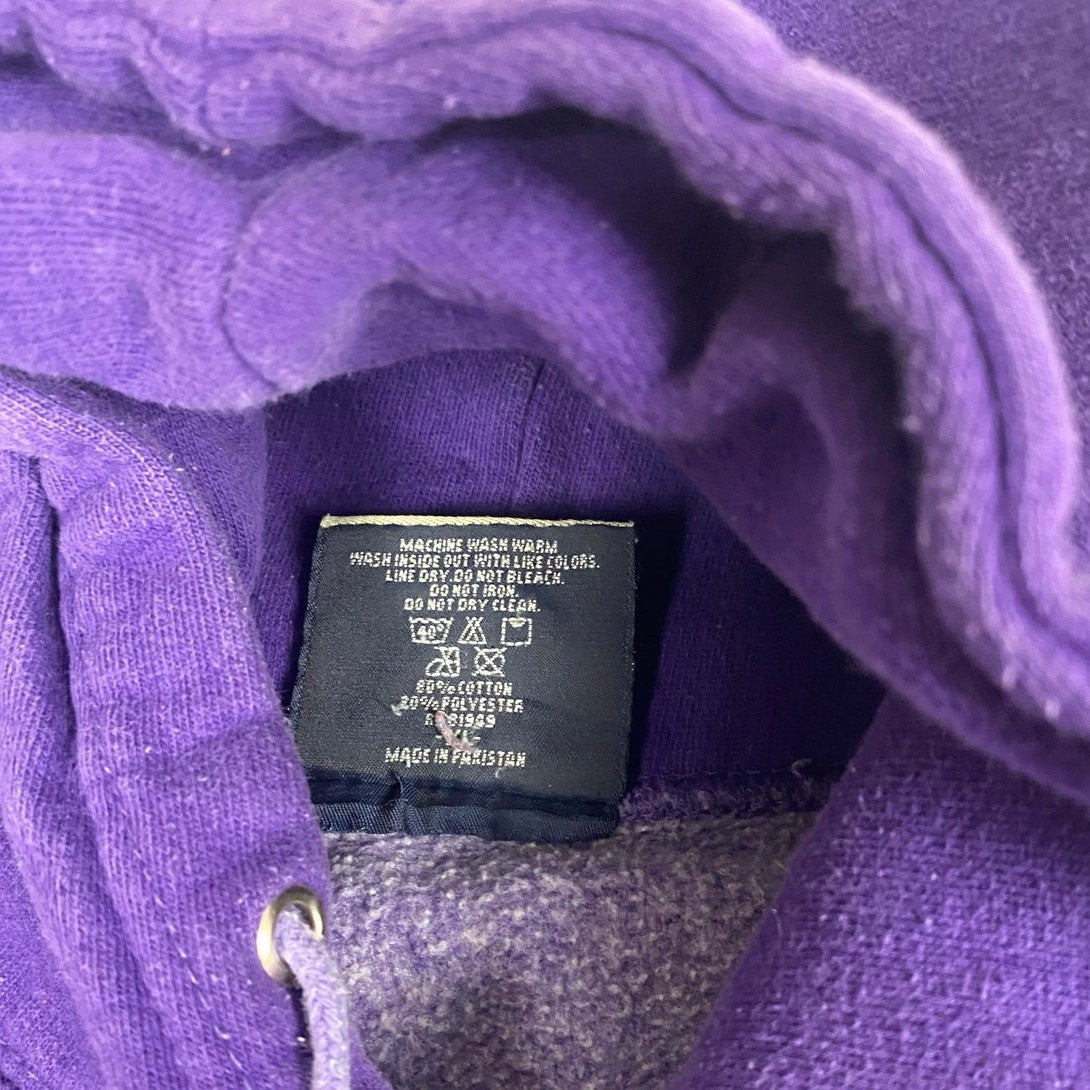 Vintage Y2K Puerto Rico Spellout Purple Hoodie Sweatshirt XL