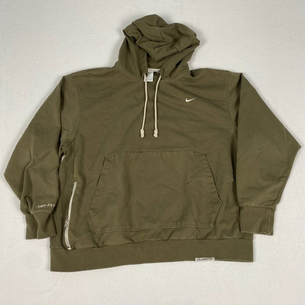 Nike Standard Issue Dri-Fit Zipper Pocket Athletic Green Cotton Hoodie