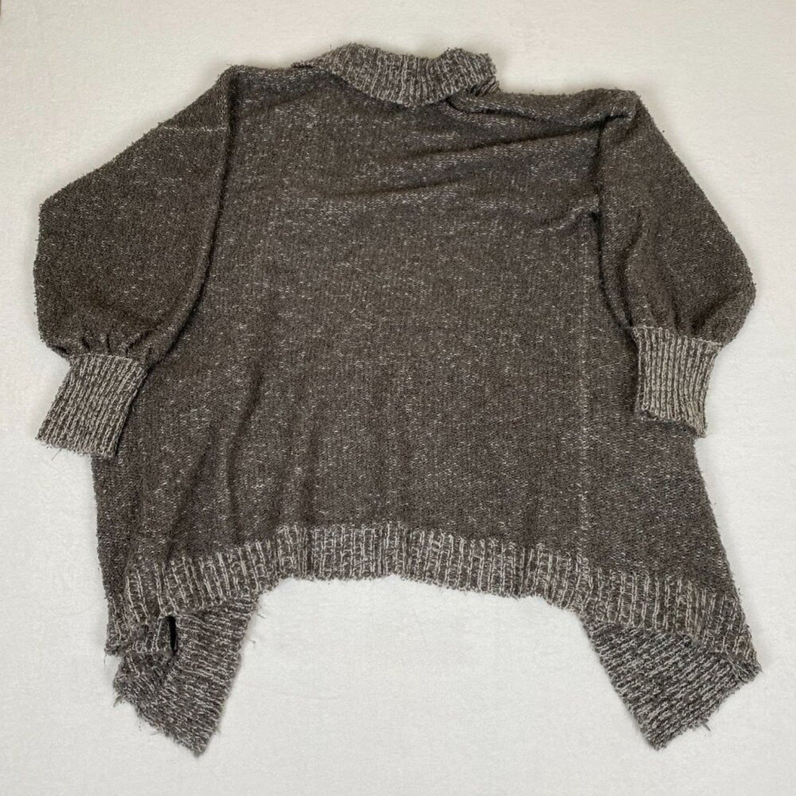 Vintage 90s Grey Cowl Neck Nuggets Cardigan Sweater Size Large