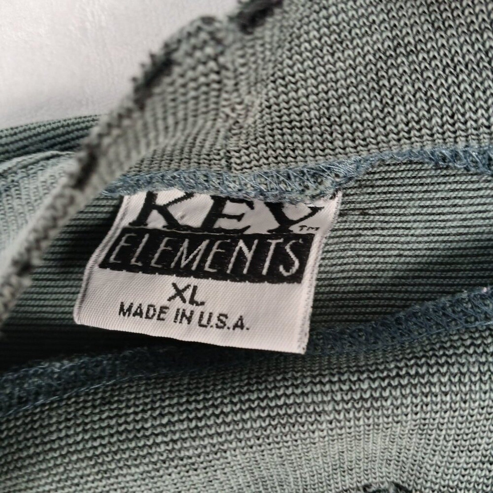 Vintage 80s Made in USA Key Elements Green Long Sleeve Turtleneck Shirt Size XL