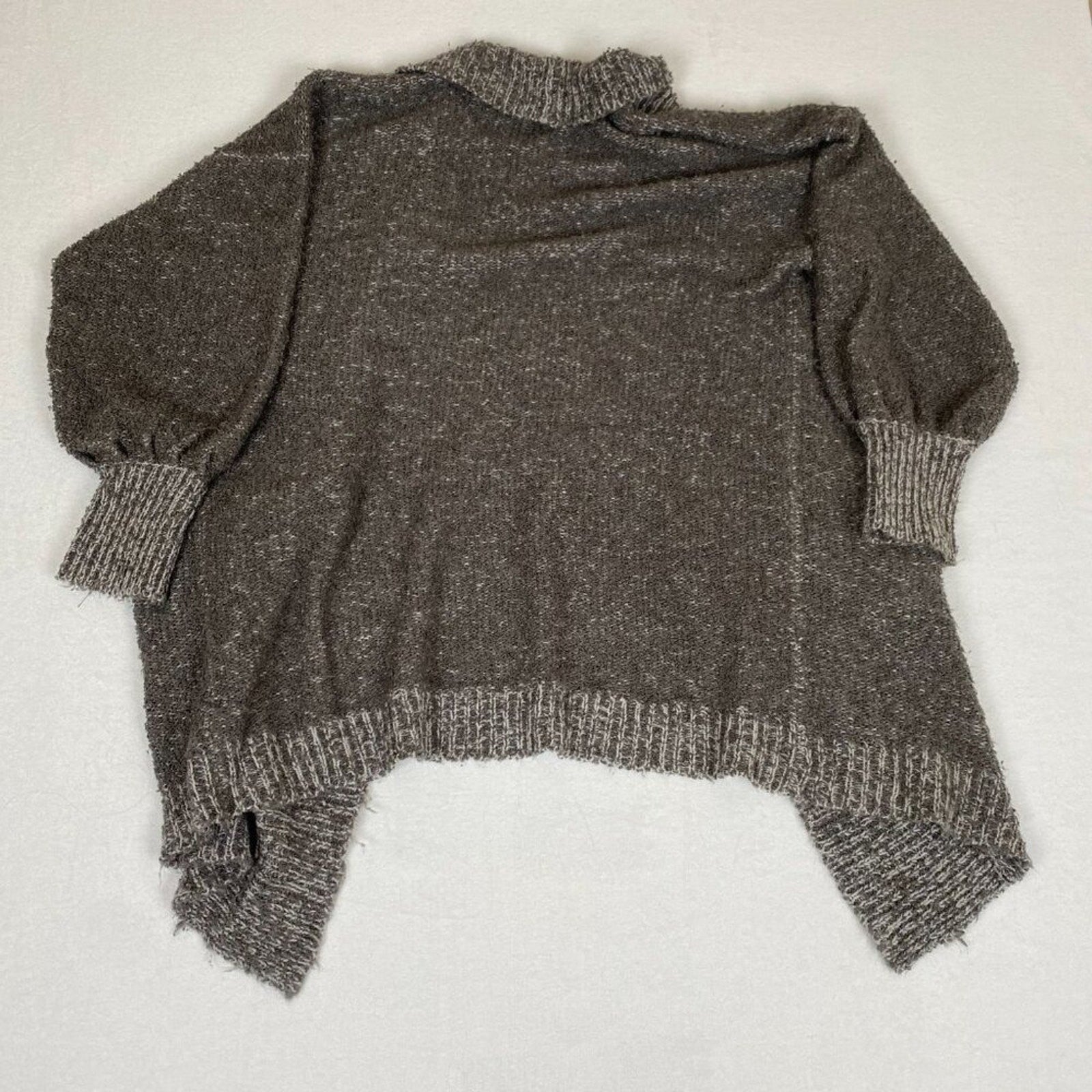 Vintage 90s Grey Cowl Neck Nuggets Cardigan Sweater Size Large