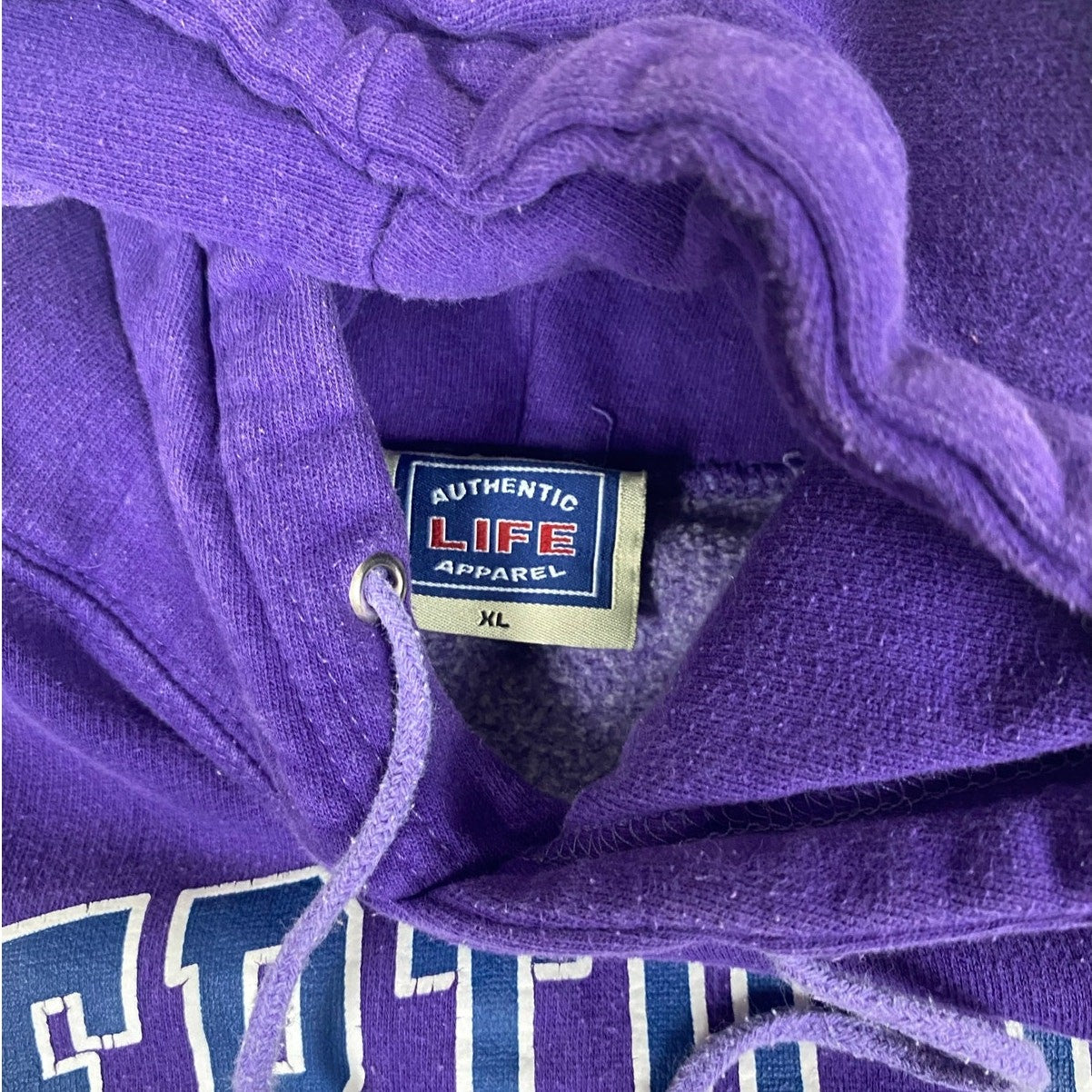 Vintage Y2K Puerto Rico Spellout Purple Hoodie Sweatshirt XL