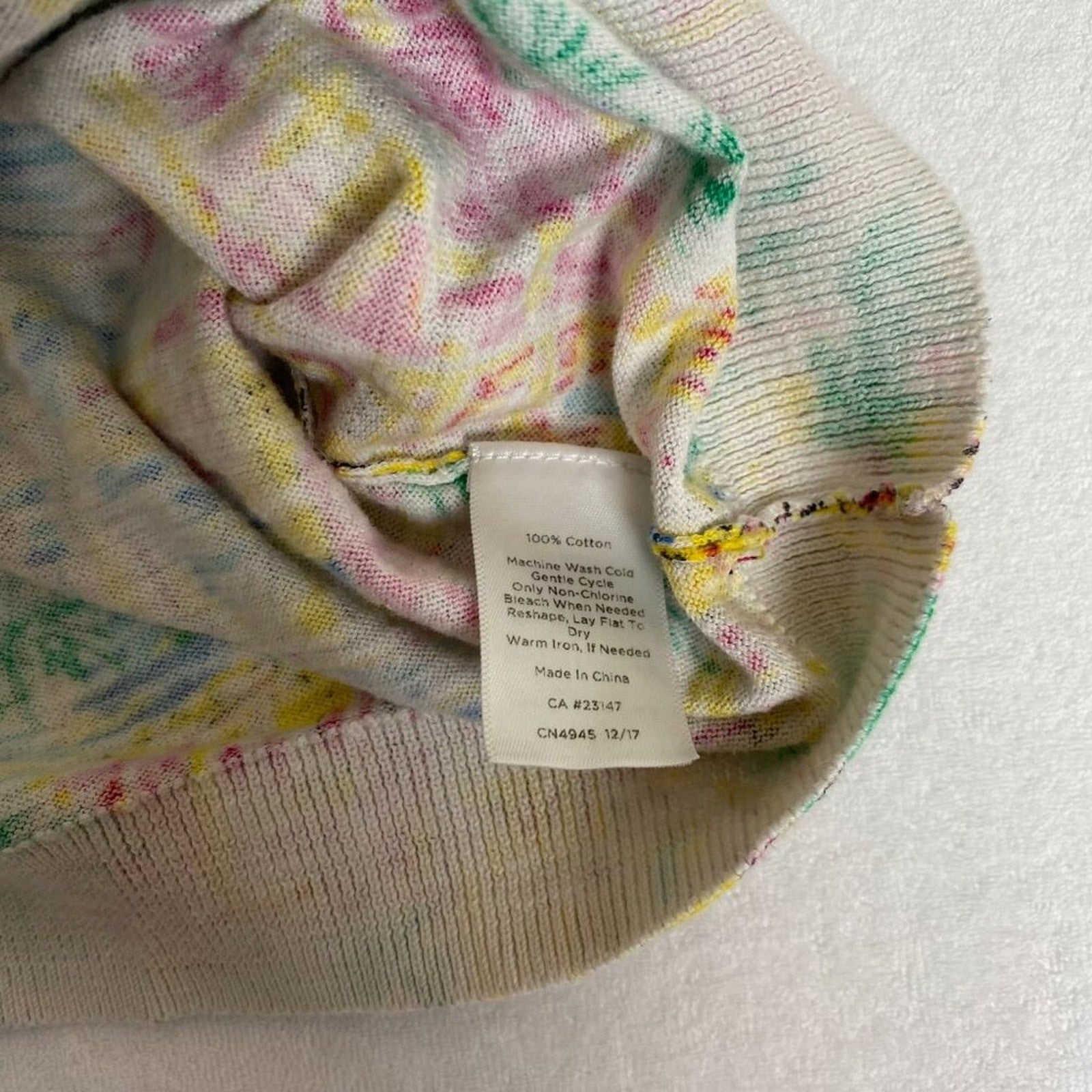 Talbots Summer European Beach Sail Vacation Print Knotted Hem Cotton Blouse