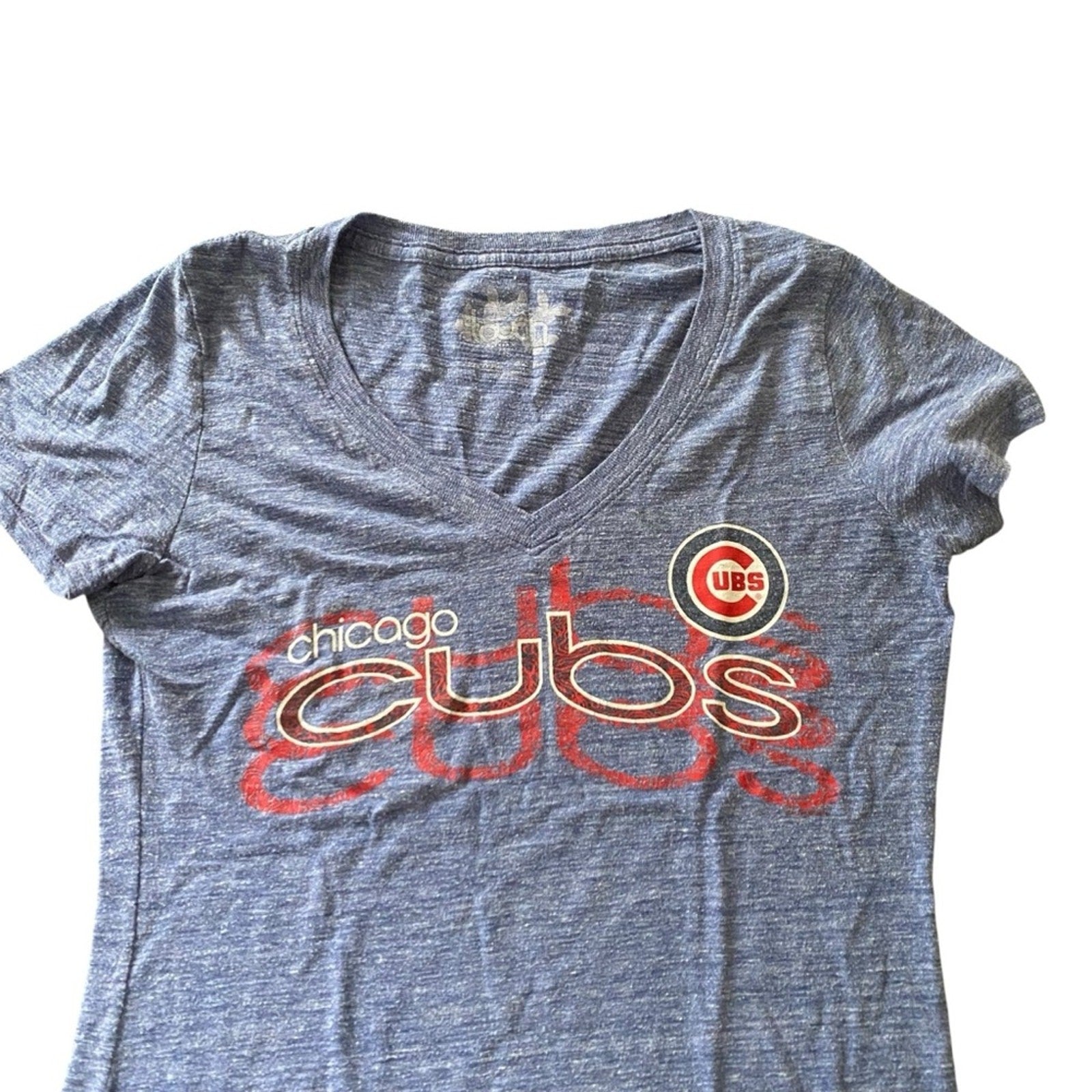 Chicago Cubs MLB Baseball Touch Alyssa Milano Women’s Blue Tee Small.