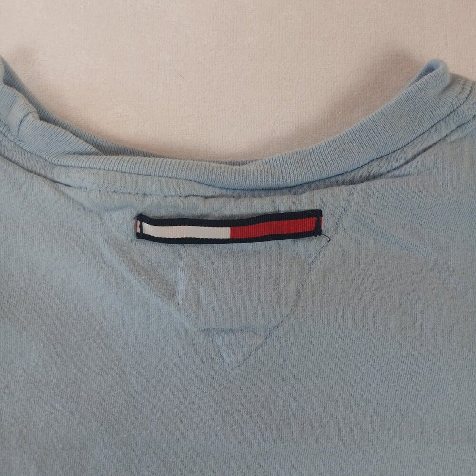 Tommy Hilfiger Blue Color Block Cotton Tee