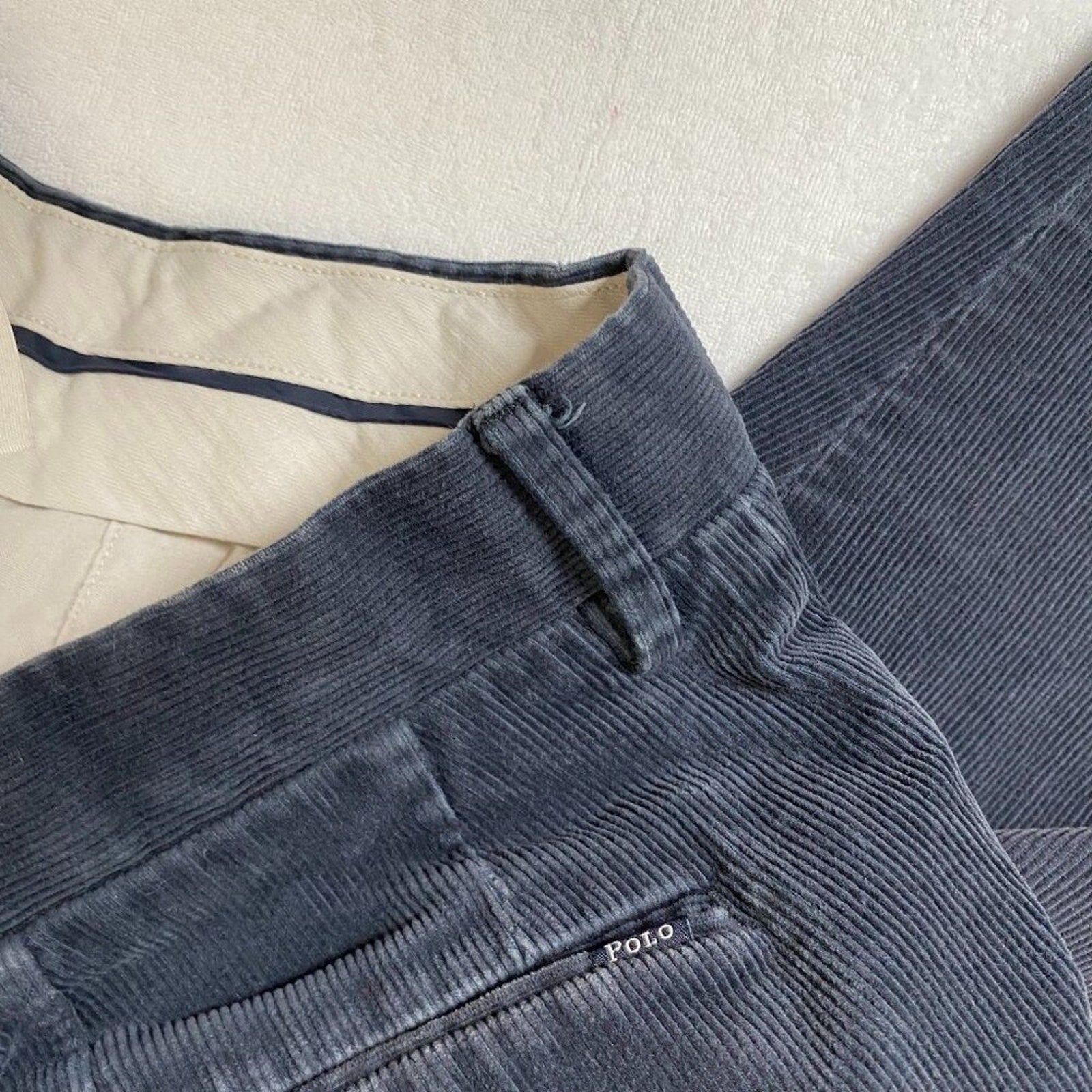 Polo Ralph Lauren Corduroy Stretch Classic Fit Faded Navy Blue Pants 33x29