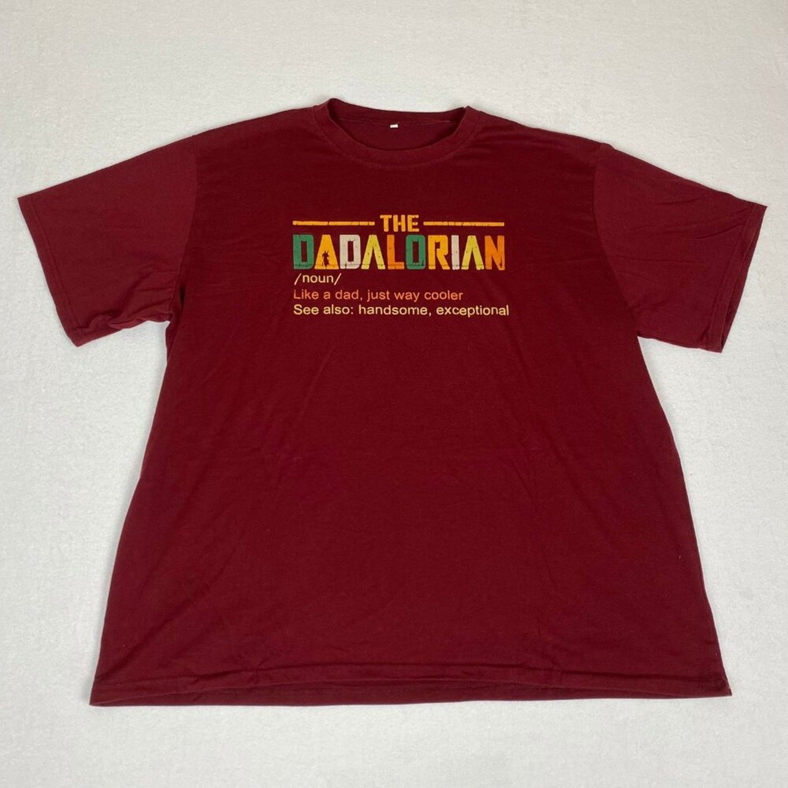 The Dadalorian Mandalorian Star Wars Funny Dad Definition Cotton Blend Red Tee