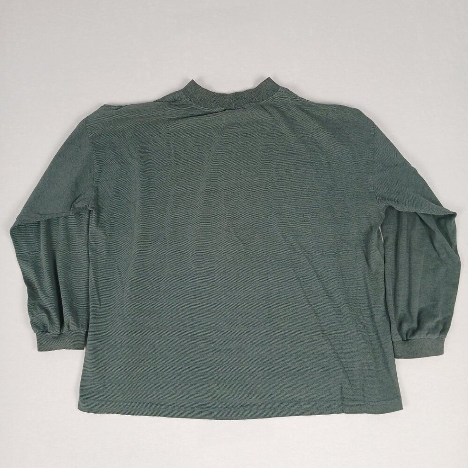 Vintage 80s Made in USA Key Elements Green Long Sleeve Turtleneck Shirt Size XL