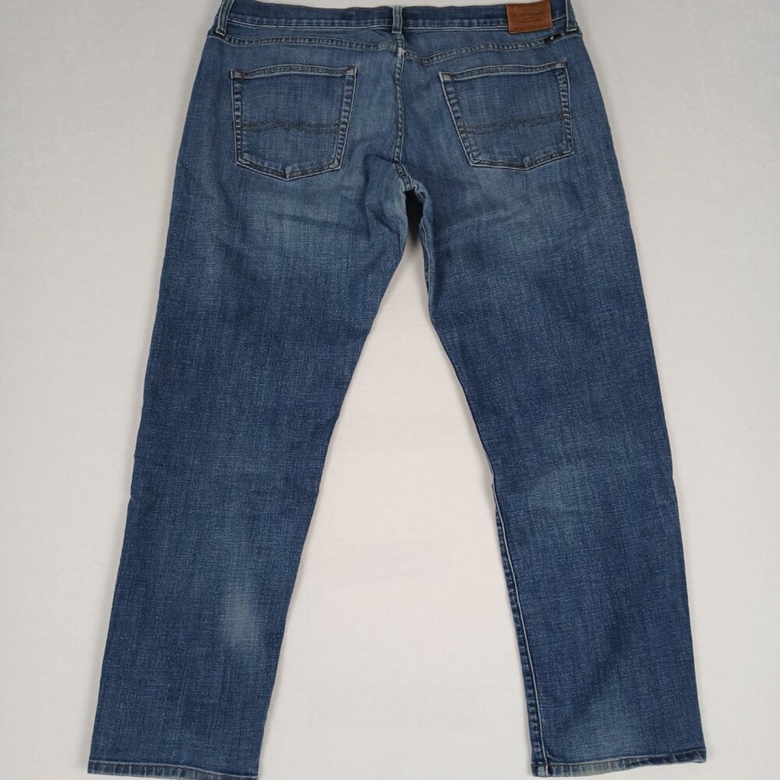 Lucky Brand 221 Straight Darkwash Whiskered Cotton Blue Jeans 40x31