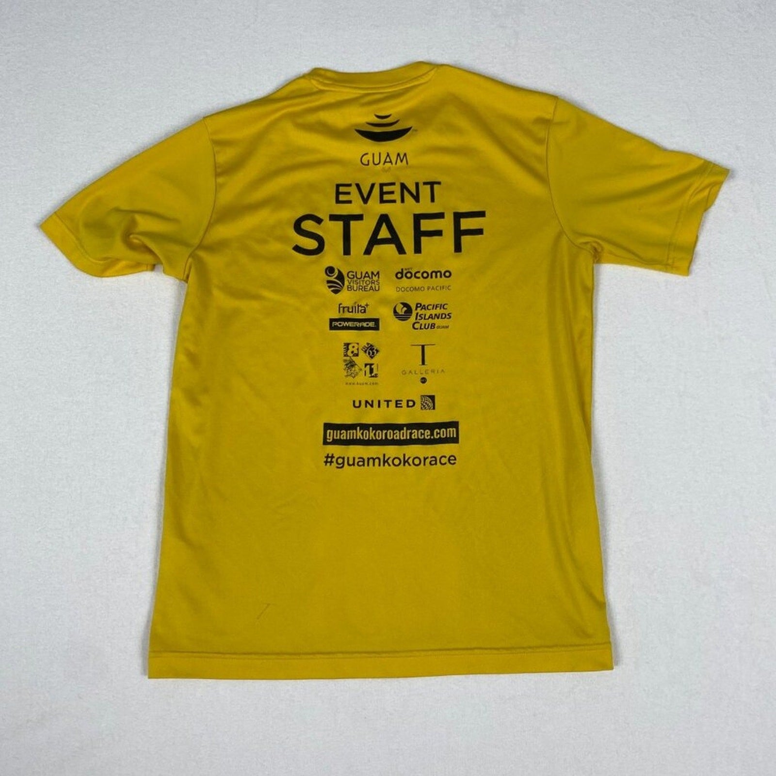 2014 Guam Koko Bird Road Race Event Staff Performance Yellow Tee