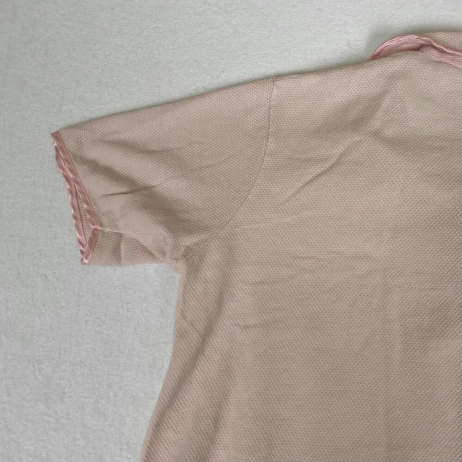 Vintage Victoria's Secret Smooth Satin Detail Night Crop Pale Pink Button Shirt