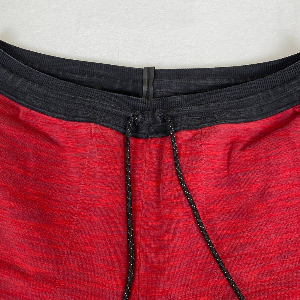 Nike Heather Red Black Basketball Drawstring Athletic Shorts XL