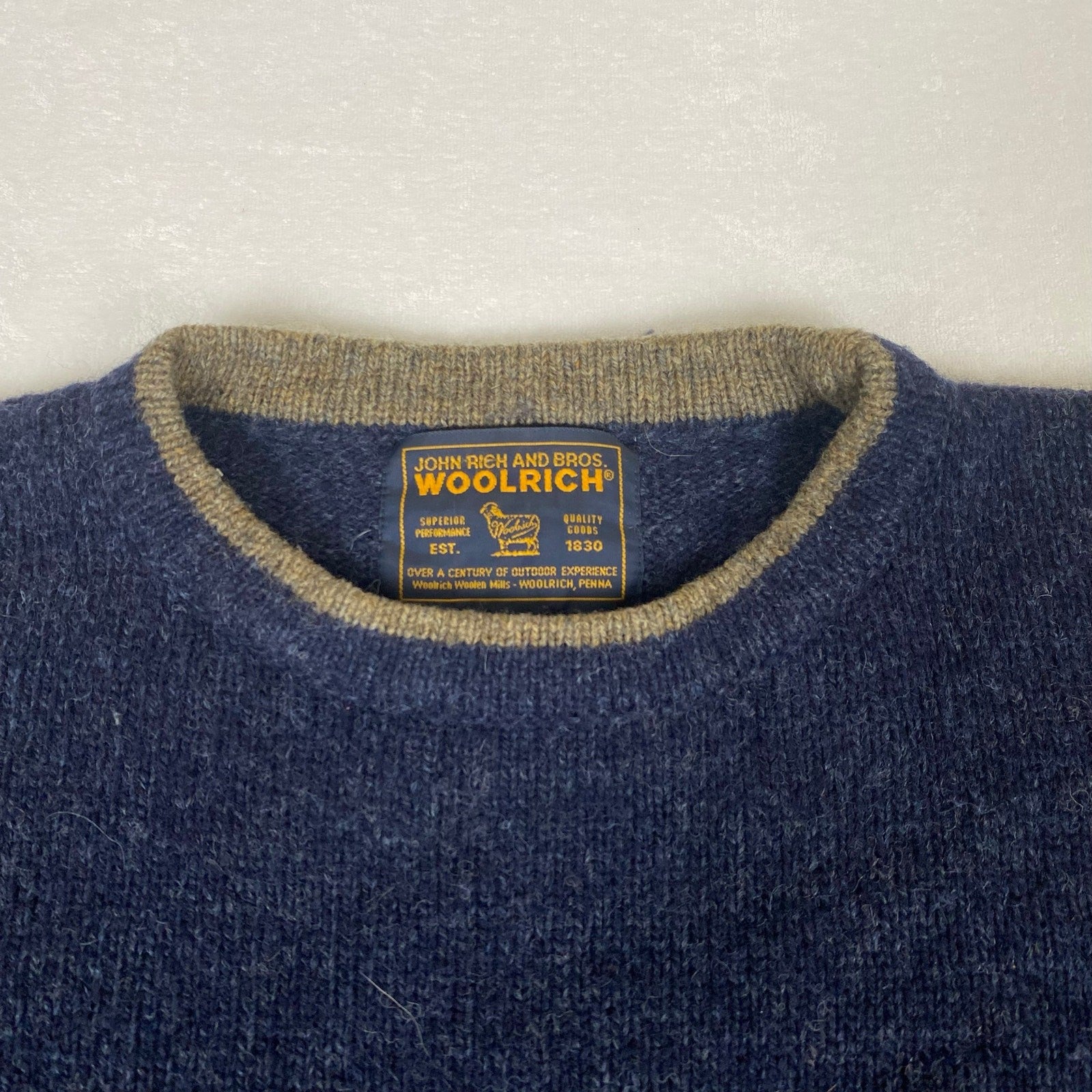 Woolrich Wool Blend Navy Blue Knit Men's Sweater XL