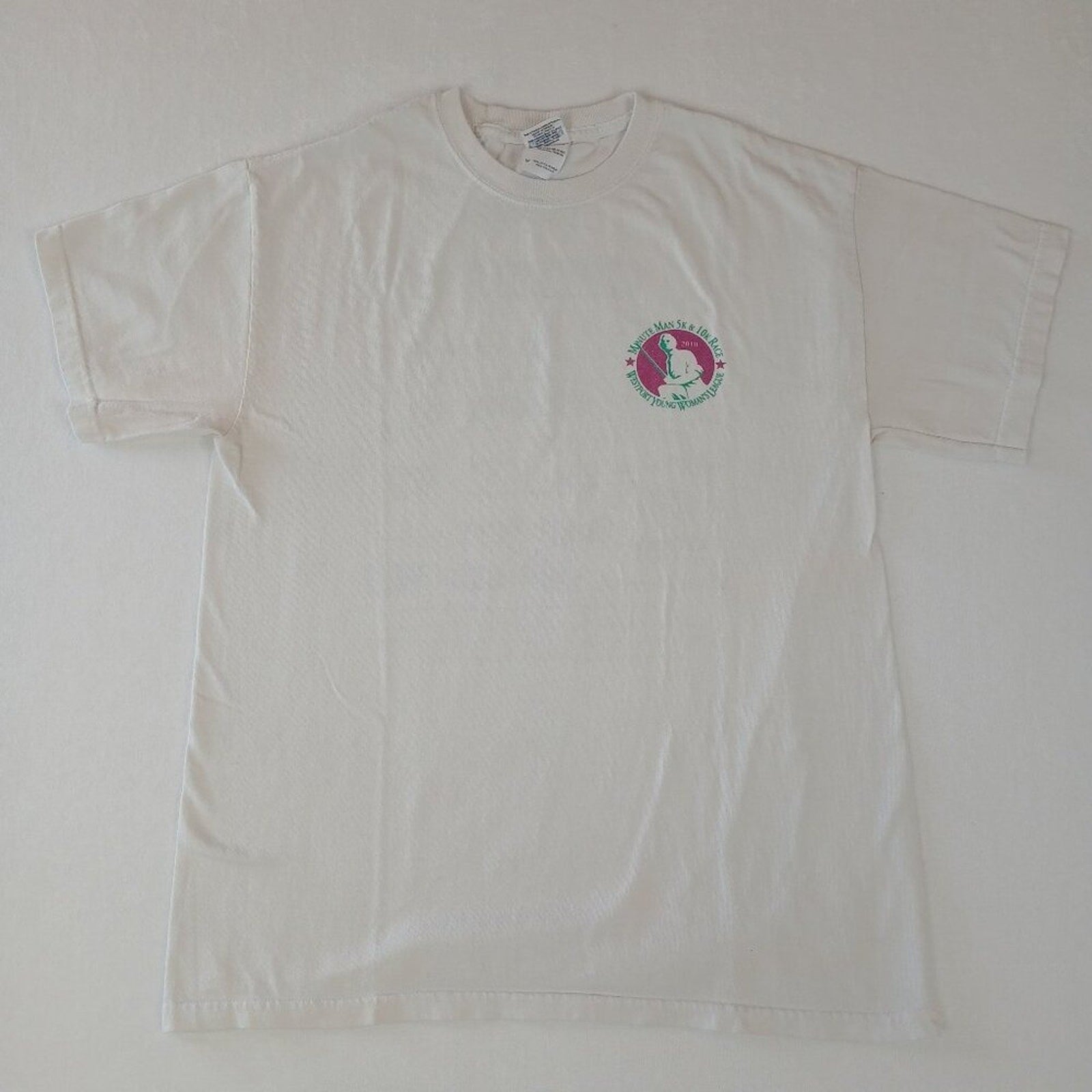 Westport Connecticut 2010 Minute Man 5K Young Women's League Race Cotton Tee