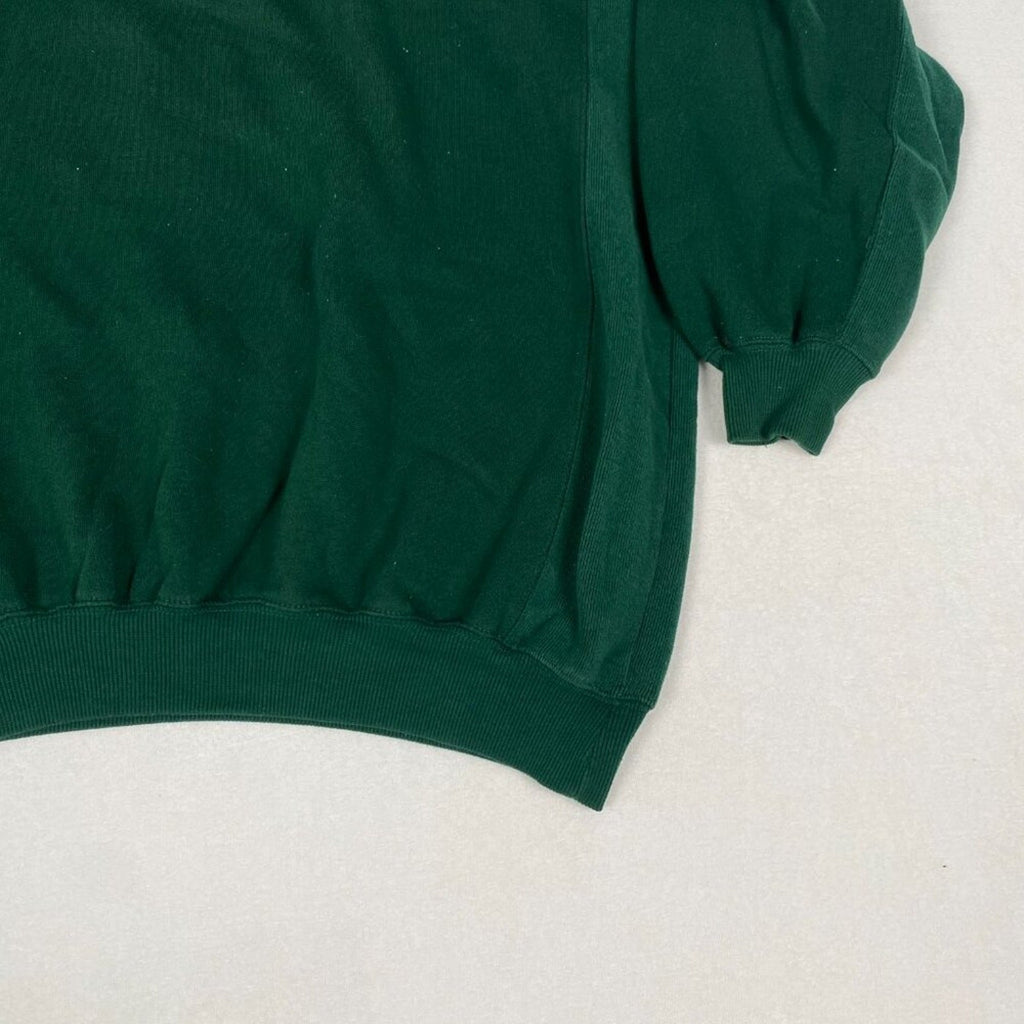 Vintage Knights of Roundtable Green Plaid Detail Collared 1/4 Button Sweater