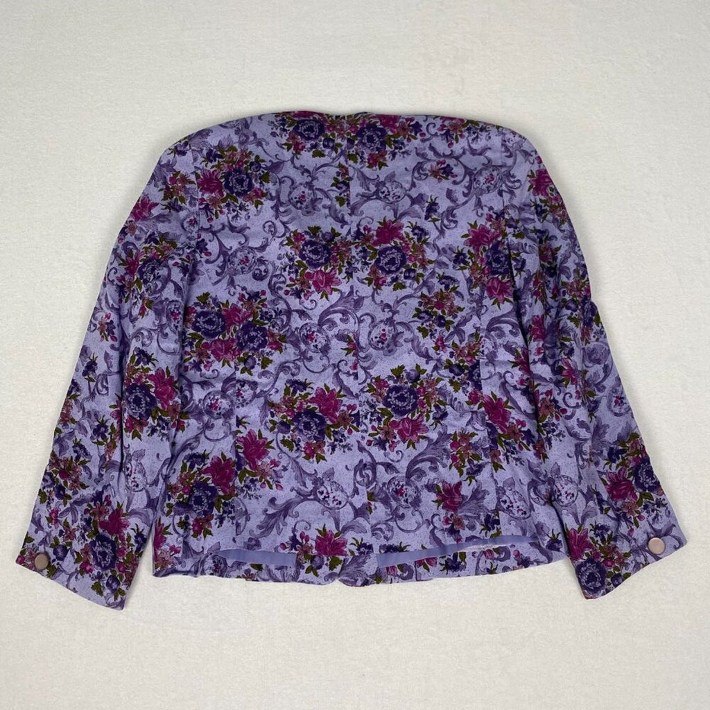 Vintage 80s Pendleton Made in USA Country Sophisticates Purple Ivy Floral Blazer